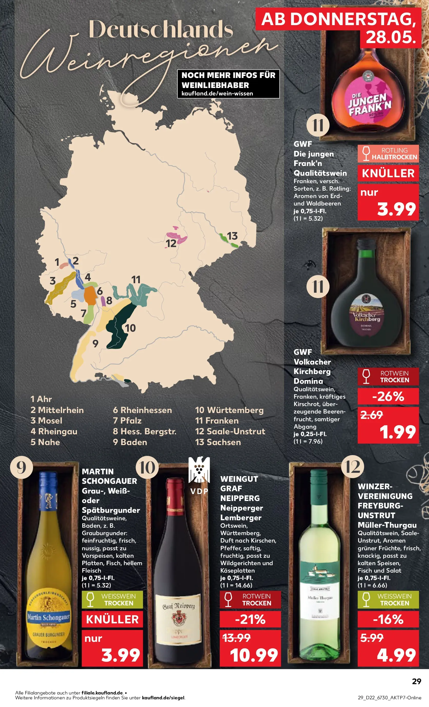 Prospekt Kaufland ab 26.05.2026 » Angebote und Werbung Online | Seite: 34 | Produkte: Rotwein, Weißwein trocken, Fisch, Fleisch Prospekt Kaufland ab 26.05.2026 » Angebote Online zum Blättern | Seite: 34 | Produkte: Rotwein, Weißwein trocken, Fisch, Fleisch