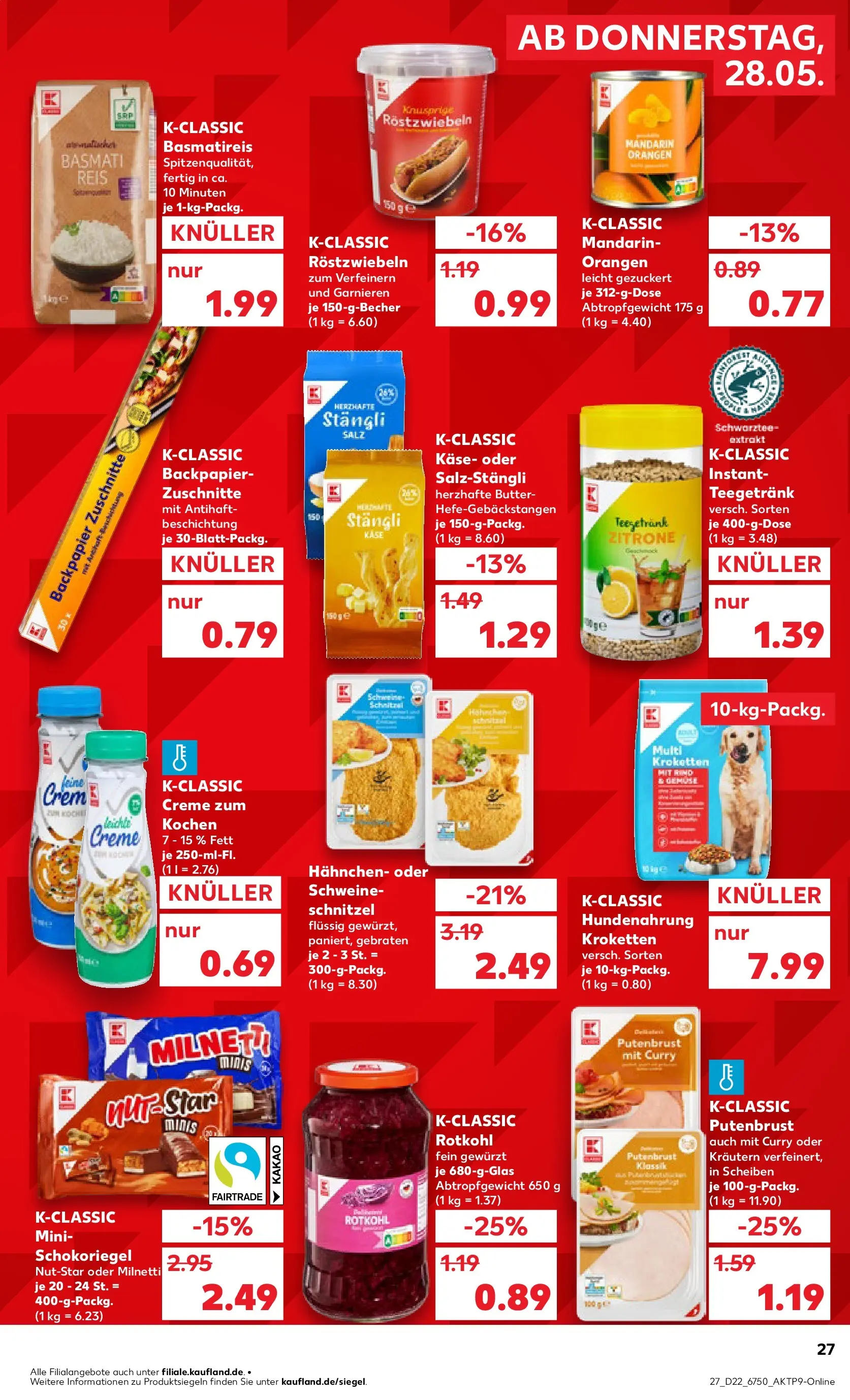 Prospekt Kaufland ab 26.05.2026 » Angebote und Werbung Online | Seite: 32 | Produkte: Hahnchen, Basmatireis, Käse, Schnitzel Prospekt Kaufland ab 26.05.2026 » Angebote Online zum Blättern | Seite: 32 | Produkte: Hahnchen, Basmatireis, Käse, Schnitzel