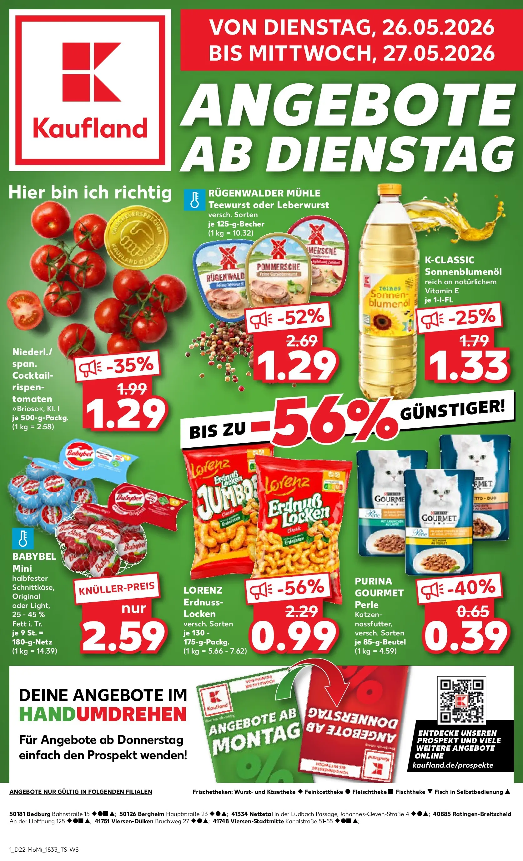 Prospekt Kaufland ab 26.05.2026 » Angebote und Werbung Online | Seite: 1 | Produkte: Tomaten, Fisch, Wurst, Babybel Prospekt Kaufland ab 26.05.2026 » Angebote Online zum Blättern | Seite: 1 | Produkte: Tomaten, Fisch, Wurst, Babybel