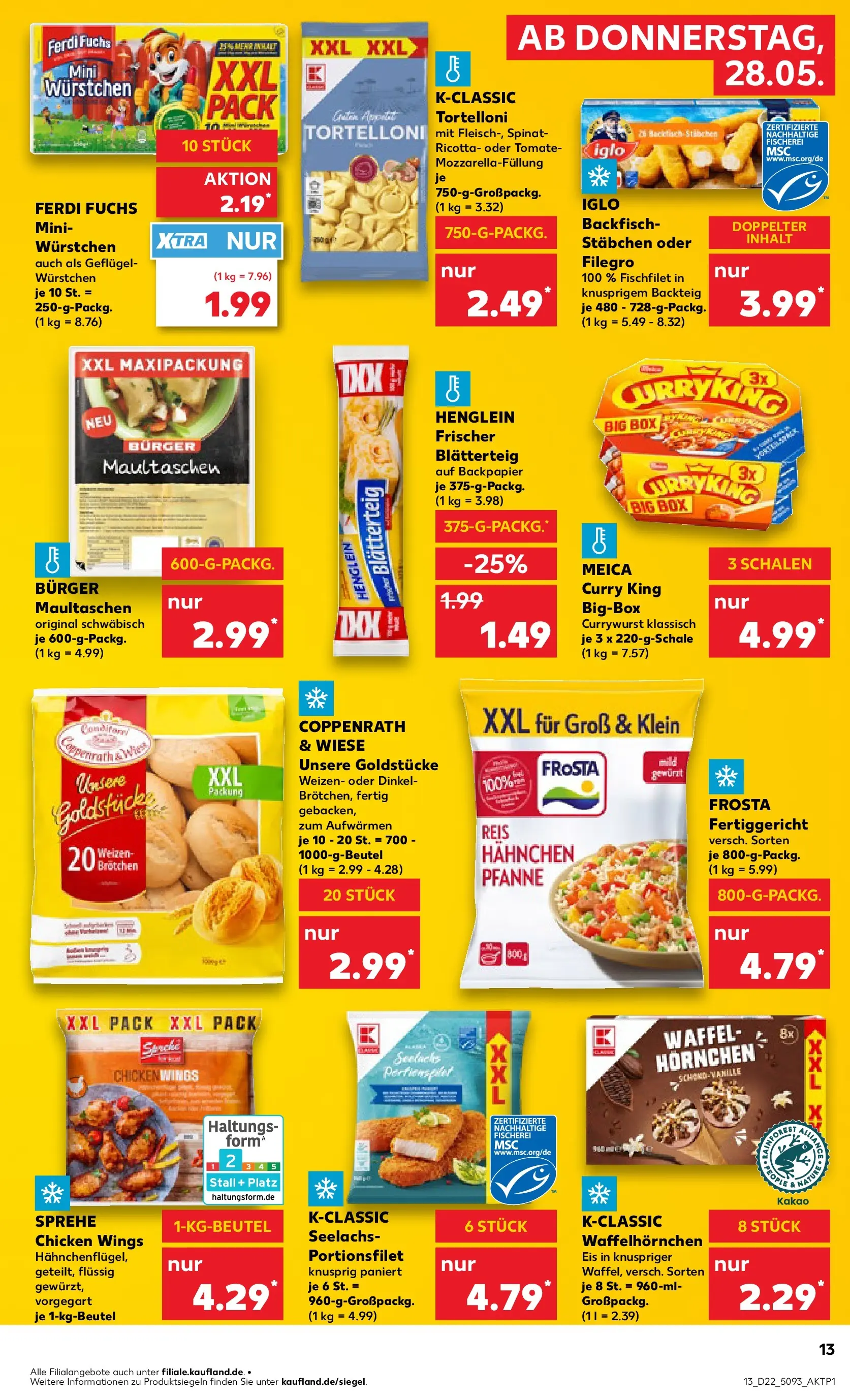 Prospekt Kaufland ab 26.05.2026 » Angebote Online zum Blättern | Seite: 18 | Produkte: Burger, Frosta, Maultaschen, Eis
