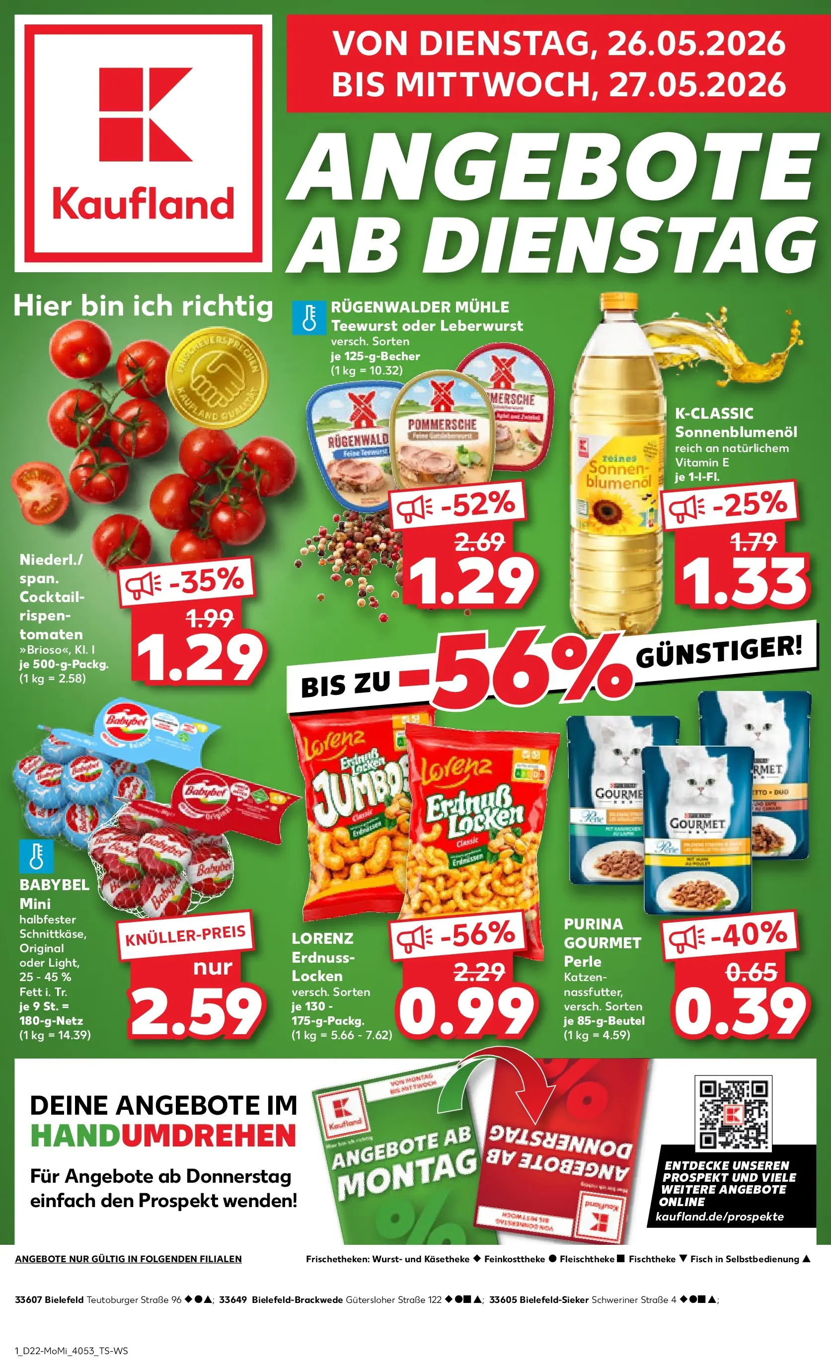 Prospekt Kaufland ab 26.05.2026 » Angebote Online zum Blättern | Seite: 1 | Produkte: Mühle, Tomaten, Fisch, Wurst
