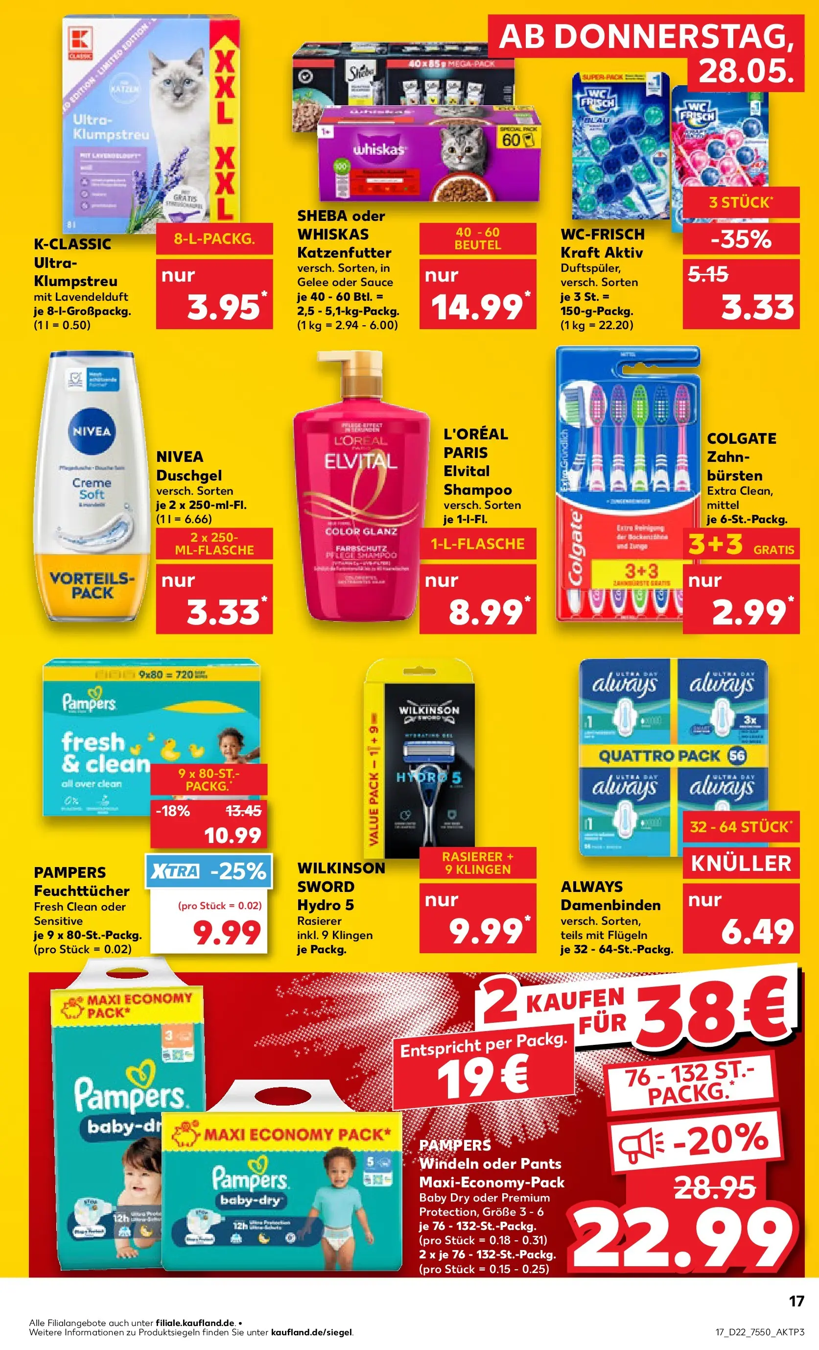 Prospekt Kaufland ab 26.05.2026 » Angebote Online zum Blättern | Seite: 22 | Produkte: Rasierer, Shampoo, Creme, Whiskas