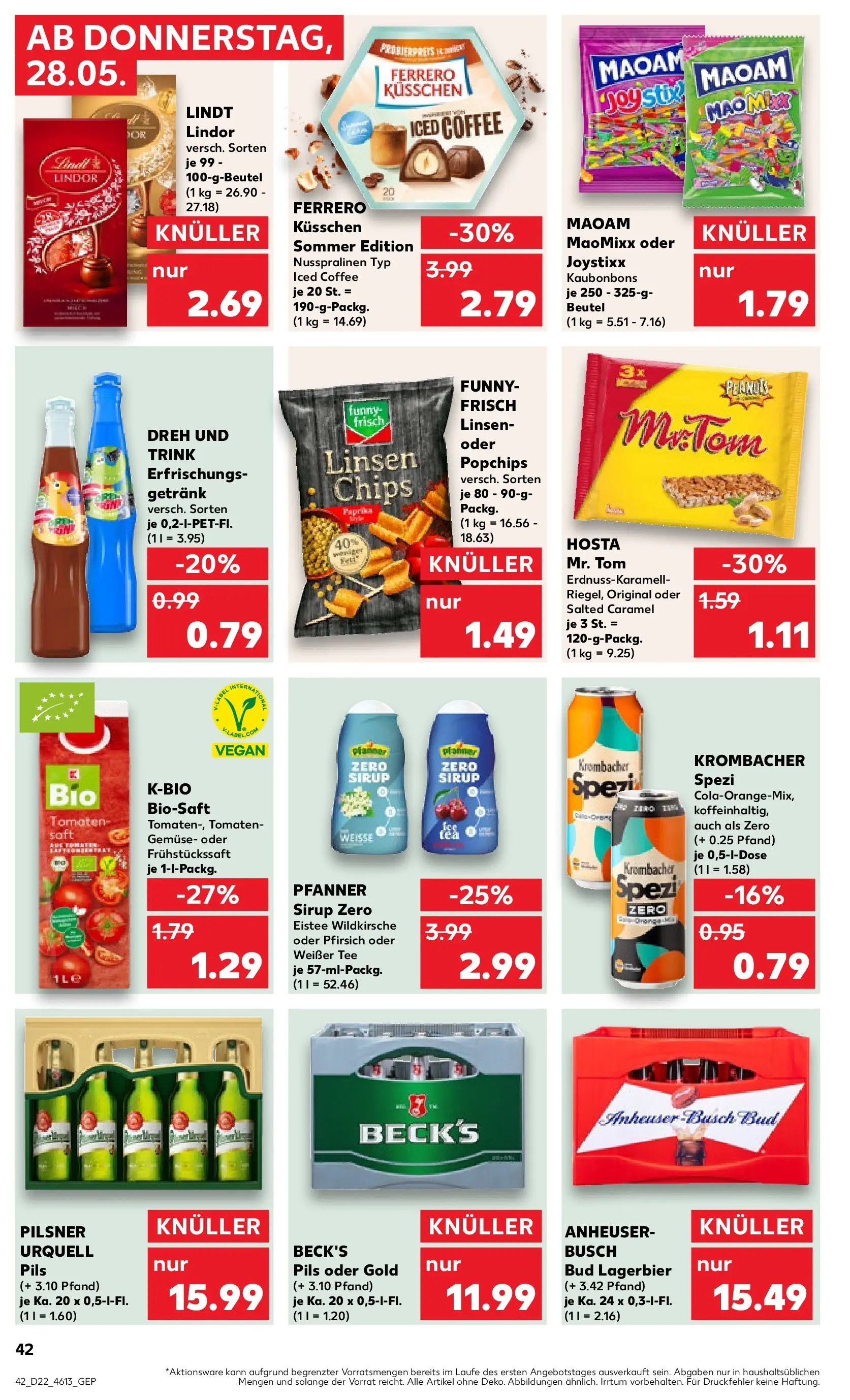 Prospekt Kaufland ab 26.05.2026 » Angebote und Werbung Online | Seite: 47 | Produkte: Krombacher, Tee, Lindt, Chips Prospekt Kaufland ab 26.05.2026 » Angebote Online zum Blättern | Seite: 47 | Produkte: Krombacher, Tee, Lindt, Chips