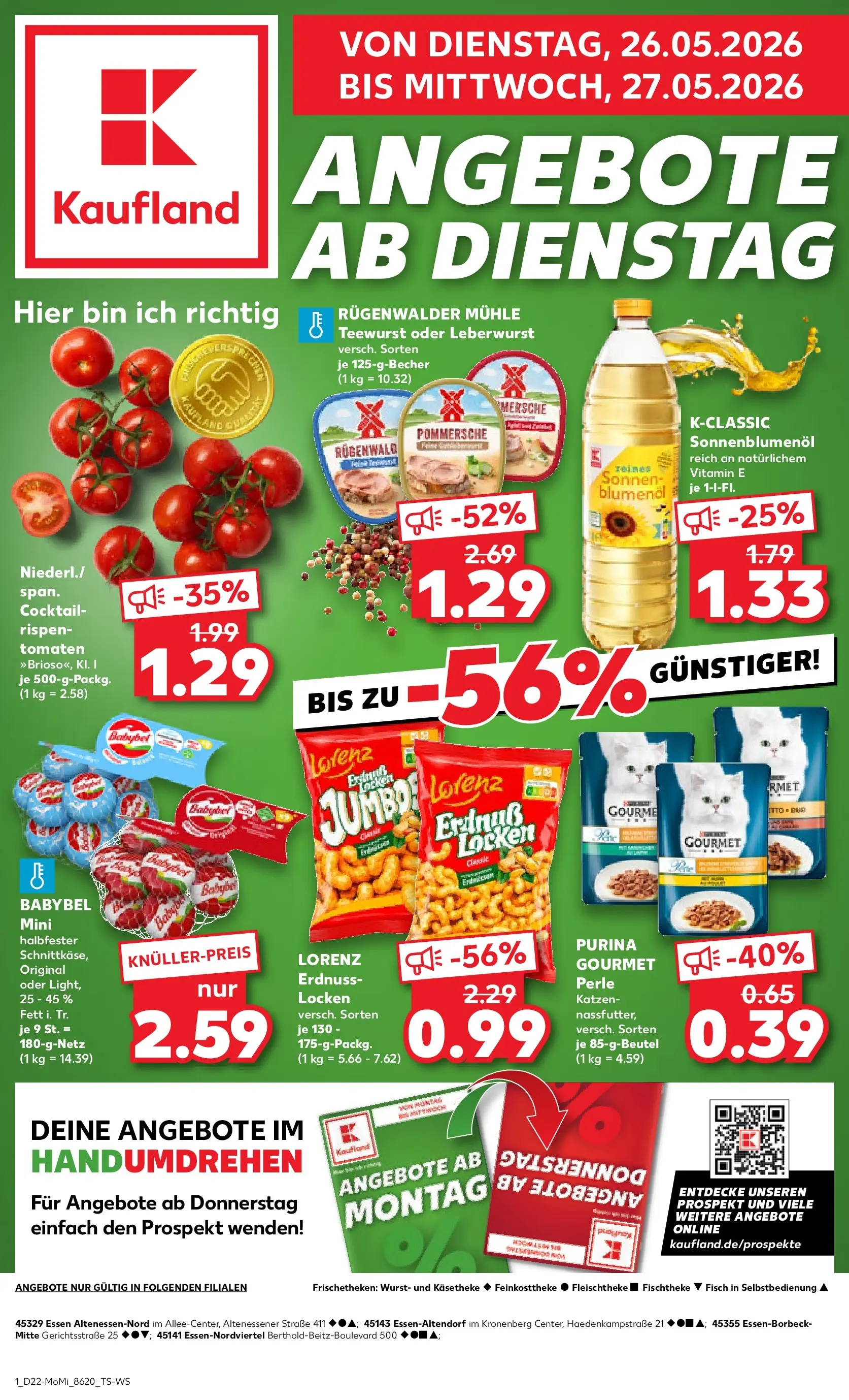 Prospekt Kaufland ab 26.05.2026 » Angebote und Werbung Online | Seite: 1 | Produkte: Mühle, Tomaten, Wurst, Babybel Prospekt Kaufland ab 26.05.2026 » Angebote Online zum Blättern | Seite: 1 | Produkte: Mühle, Tomaten, Wurst, Babybel