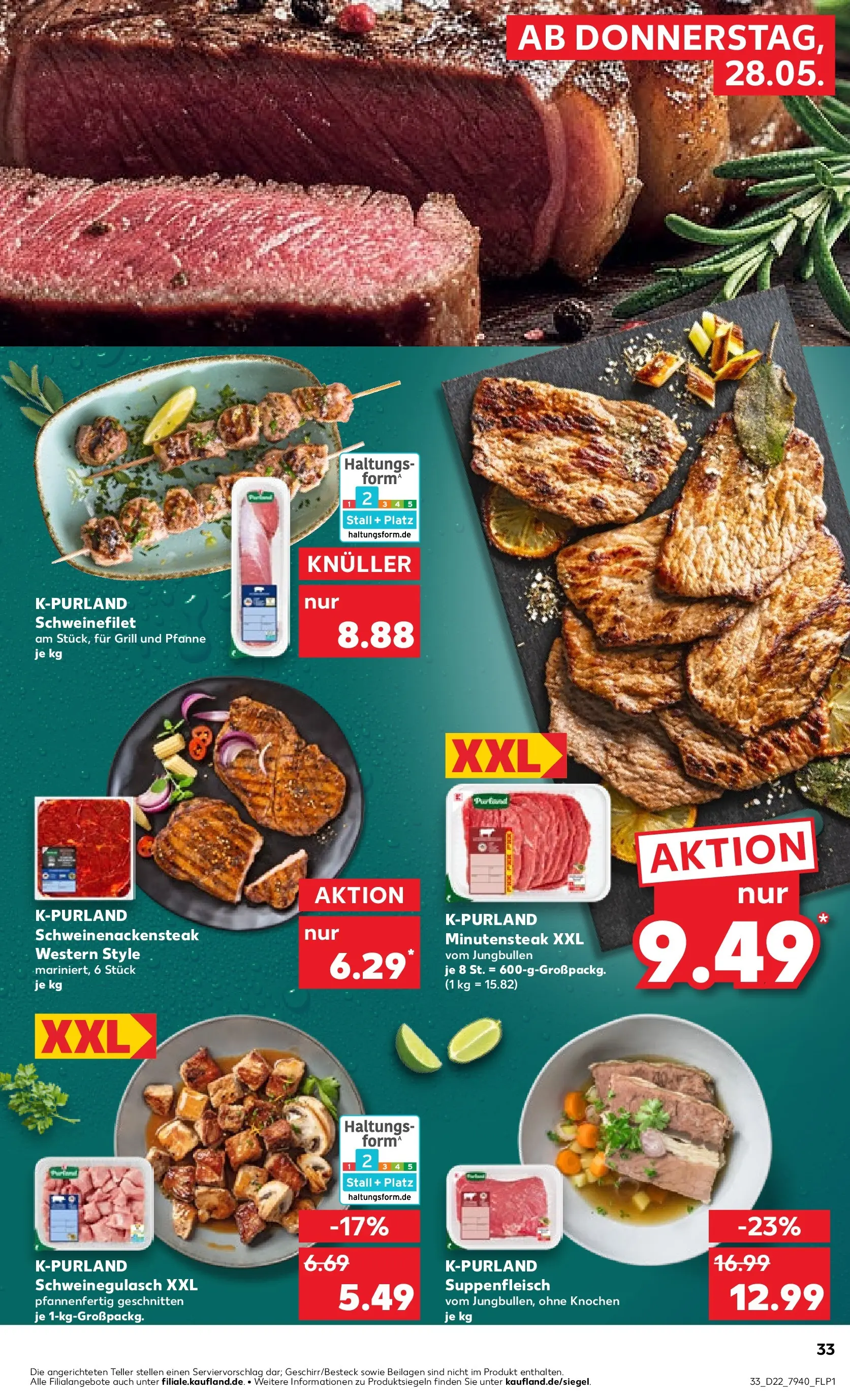 Prospekt Kaufland ab 26.05.2026 » Angebote und Werbung Online | Seite: 46 | Produkte: Schweinegulasch, Schweinefilet, Suppenfleisch, Steak Prospekt Kaufland ab 26.05.2026 » Angebote Online zum Blättern | Seite: 46 | Produkte: Schweinegulasch, Schweinefilet, Suppenfleisch, Steak