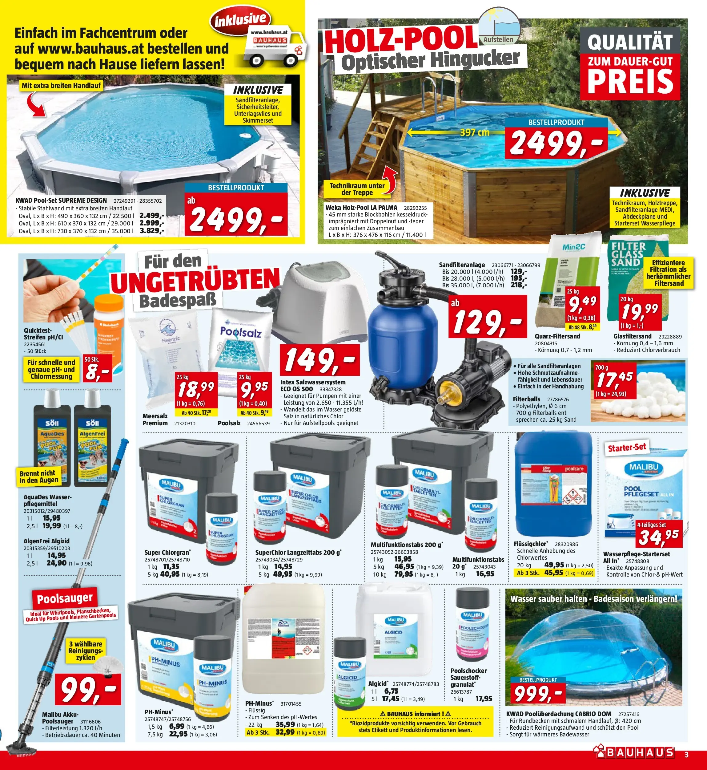 Bauhaus - BAUHAUS: Flugblatt von 26.05.2026 - Aktuelle Angebote | Seite: 3 | Produkte: Wasser, Salz, Puder