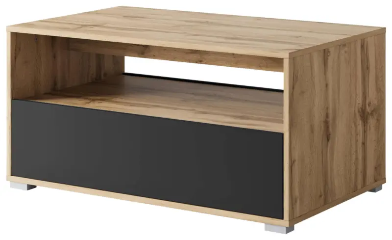 Couchtisch Narobi-II ca. 90x45x55 cm Eiche/Schwarz