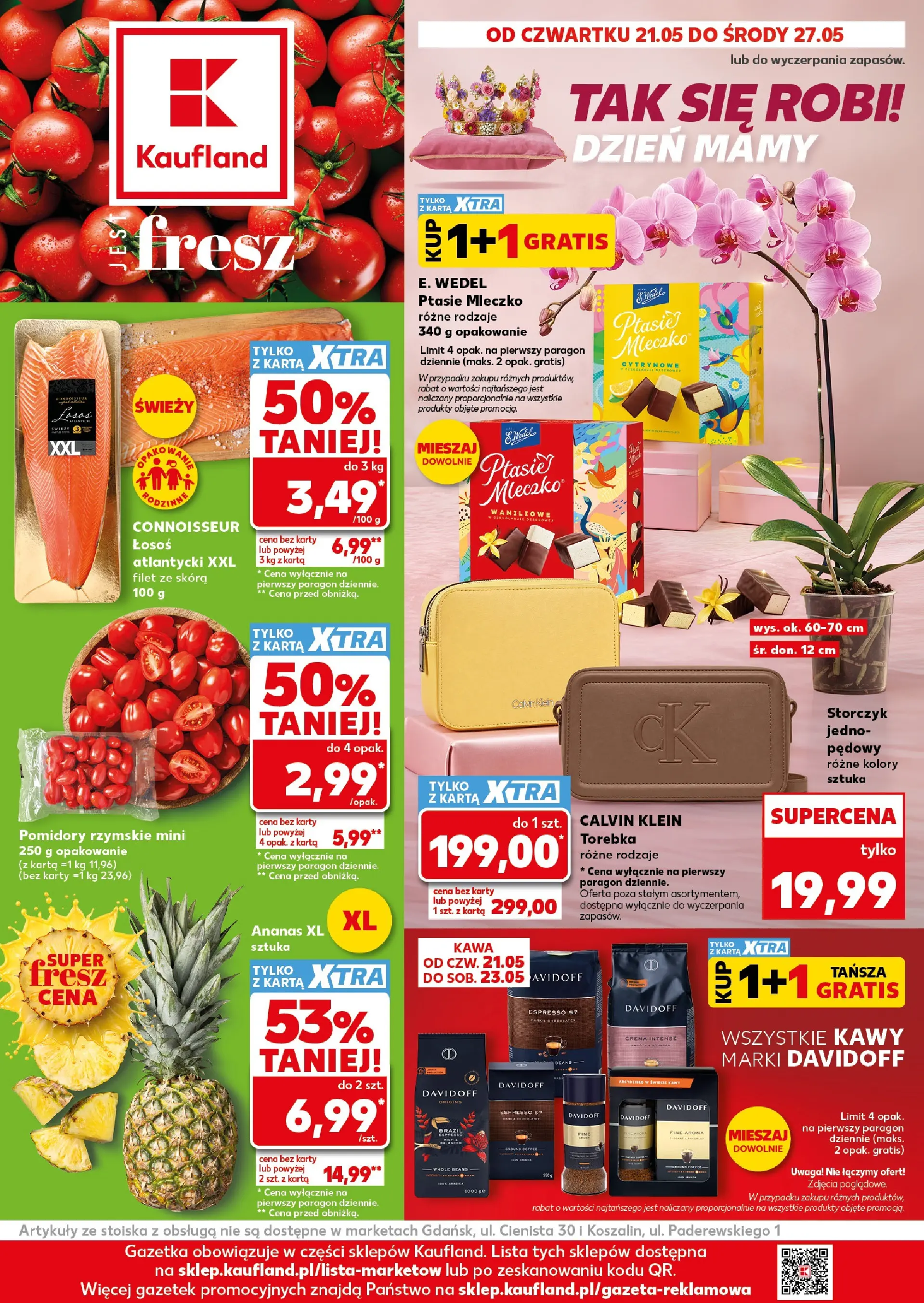 Kaufland - Kaufland Gazetka Tygodnia ważna do 27.05 (20.05.2026) - od jutra | Strona: 1 | Produkty: Łosoś, Kawa, Storczyk, Ananas Kaufland - Kaufland Gazetka Tygodnia ważna do 27.05 od 20.05.2026 - od jutra PDF | Strona: 1 | Produkty: Łosoś, Kawa, Storczyk, Ananas
