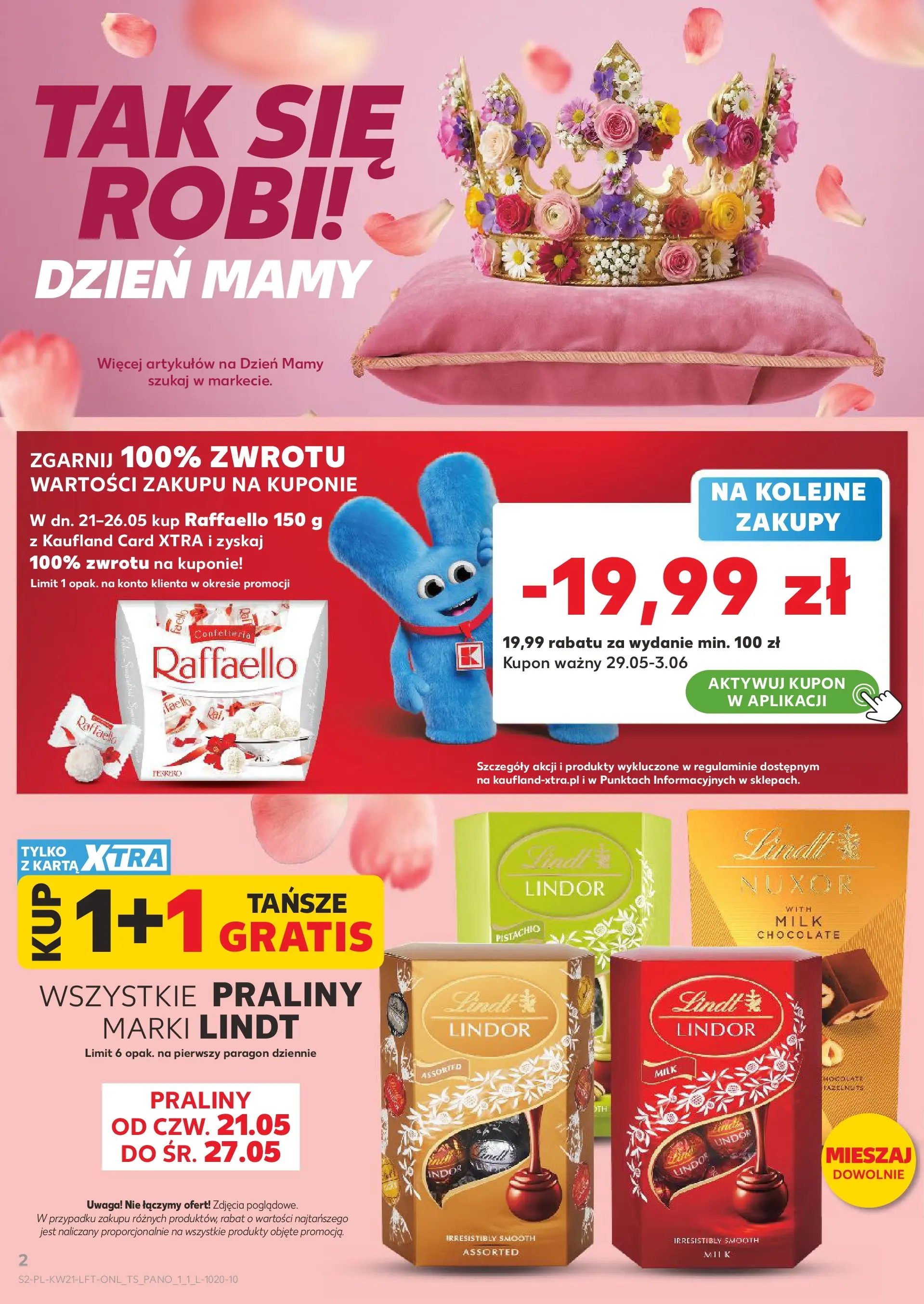 Kaufland - Kaufland Gazetka Tygodnia ważna do 27.05 (20.05.2026) - od jutra | Strona: 2 | Produkty: Karta, Praliny Kaufland - Kaufland Gazetka Tygodnia ważna do 27.05 od 20.05.2026 - od jutra PDF | Strona: 2 | Produkty: Karta, Praliny