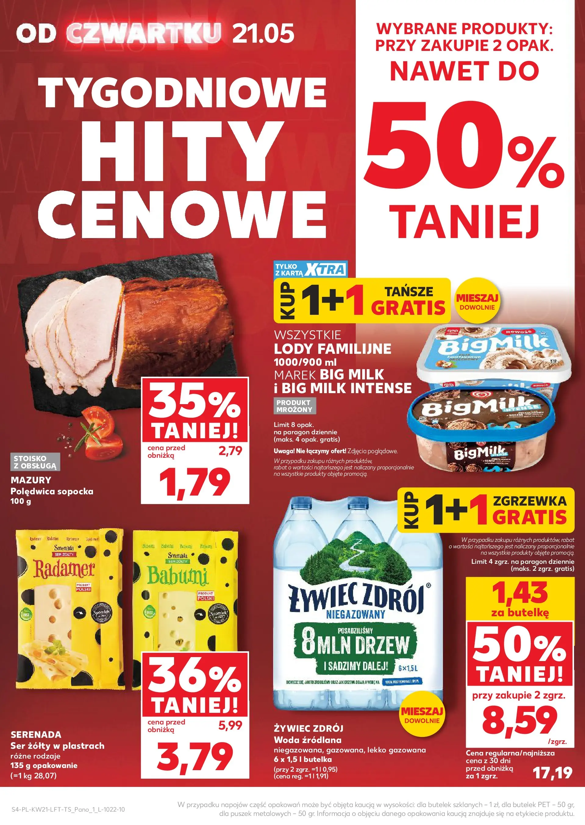 Kaufland - Kaufland Gazetka Tygodnia ważna do 27.05 (20.05.2026) - od jutra | Strona: 4 | Produkty: Woda źródlana, Big Milk, Lody, Woda Kaufland - Kaufland Gazetka Tygodnia ważna do 27.05 od 20.05.2026 - od jutra PDF | Strona: 4 | Produkty: Woda źródlana, Big Milk, Lody, Woda