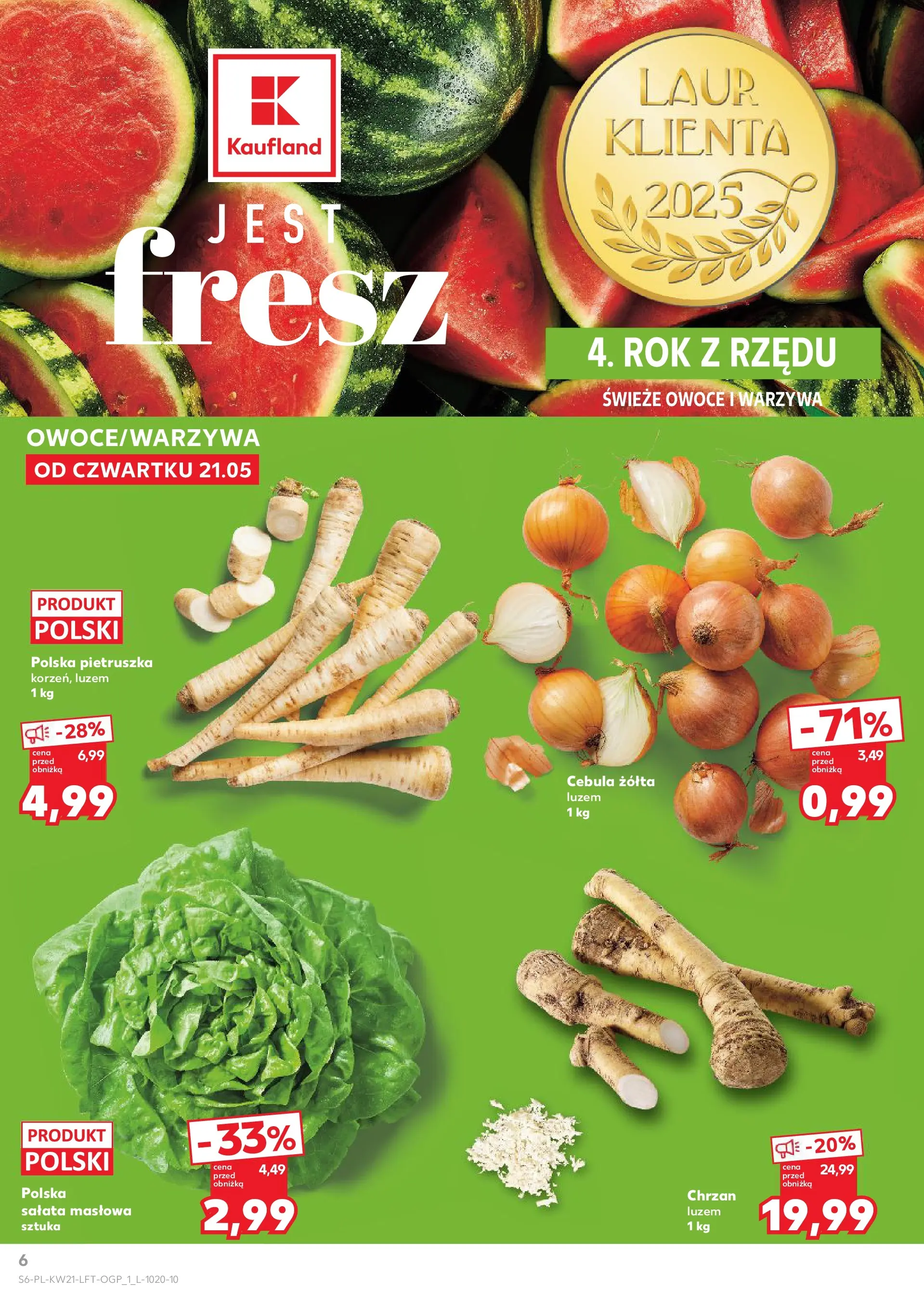 Kaufland - Kaufland Gazetka Tygodnia ważna do 27.05 (20.05.2026) - od jutra | Strona: 6 | Produkty: Pietruszka, Chrzan, Warzywa, Owoce Kaufland - Kaufland Gazetka Tygodnia ważna do 27.05 od 20.05.2026 - od jutra PDF | Strona: 6 | Produkty: Pietruszka, Chrzan, Warzywa, Owoce