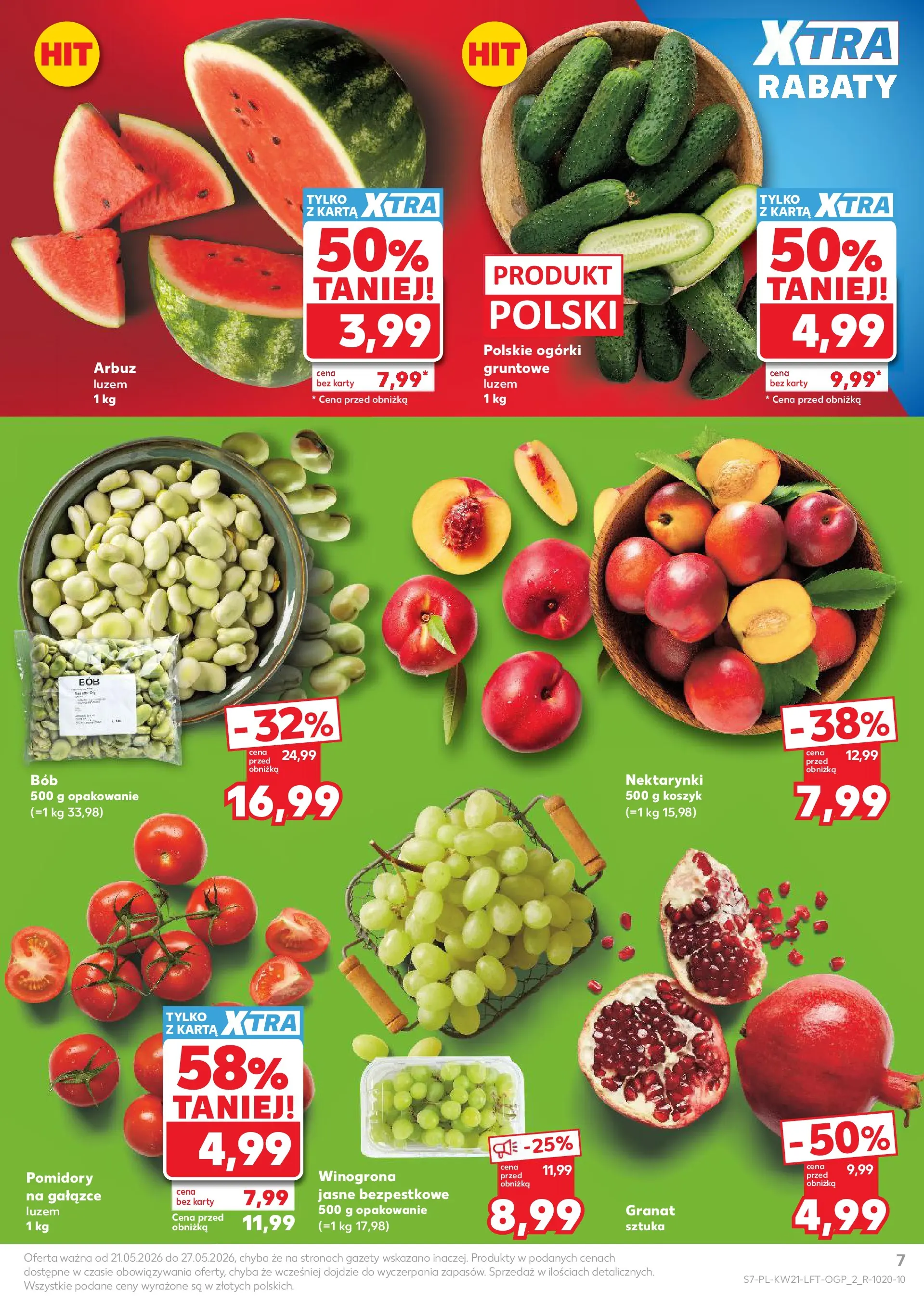 Kaufland - Kaufland Gazetka Tygodnia ważna do 27.05 (20.05.2026) - od jutra | Strona: 7 | Produkty: Karta, Arbuz, Winogrona, Pomidory Kaufland - Kaufland Gazetka Tygodnia ważna do 27.05 od 20.05.2026 - od jutra PDF | Strona: 7 | Produkty: Karta, Arbuz, Winogrona, Pomidory