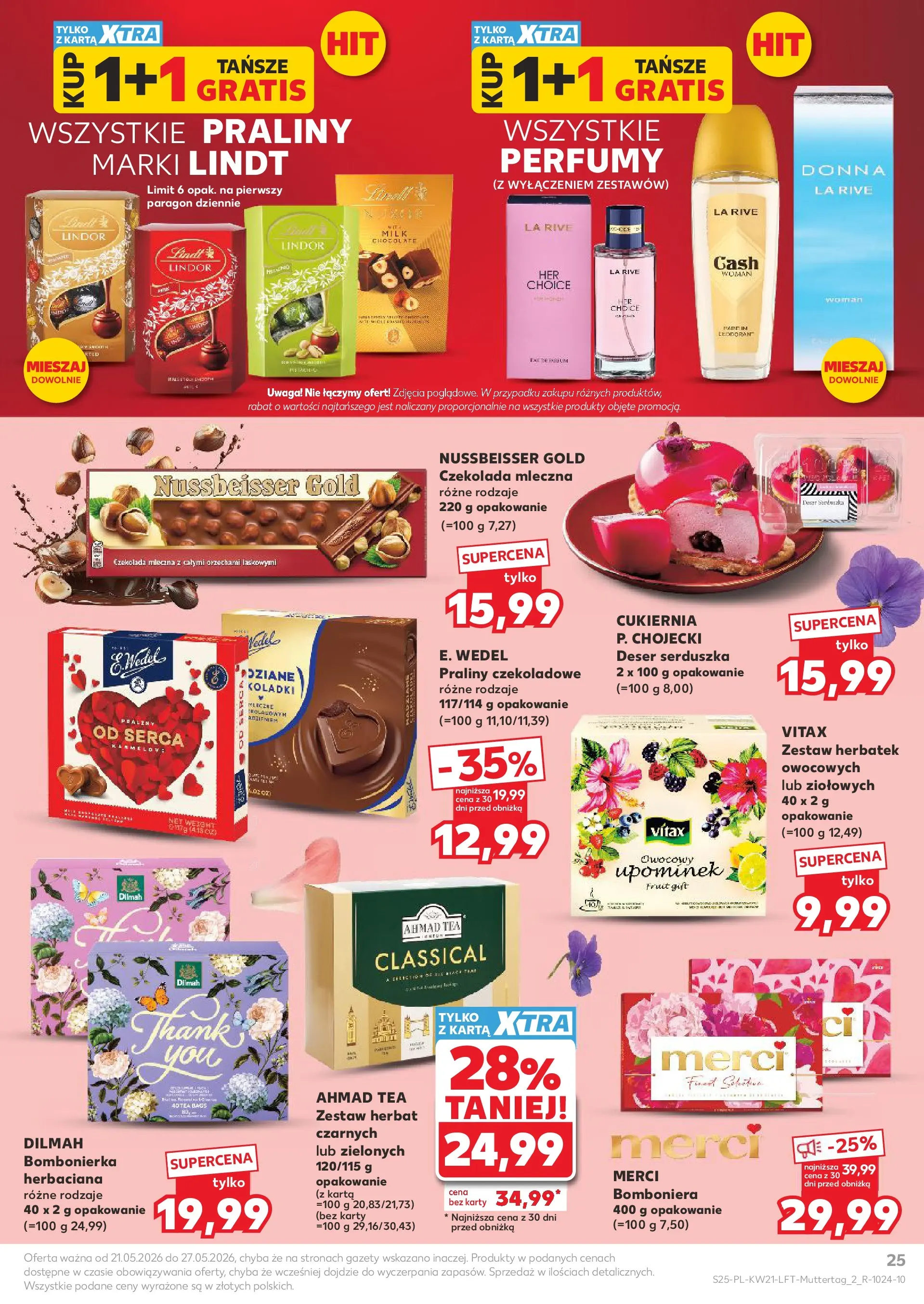 Kaufland - Kaufland Gazetka Tygodnia ważna do 27.05 (20.05.2026) - od jutra | Strona: 25 | Produkty: Karta, Czekolada mleczna, Praliny, Merci Kaufland - Kaufland Gazetka Tygodnia ważna do 27.05 od 20.05.2026 - od jutra PDF | Strona: 25 | Produkty: Karta, Czekolada mleczna, Praliny, Merci