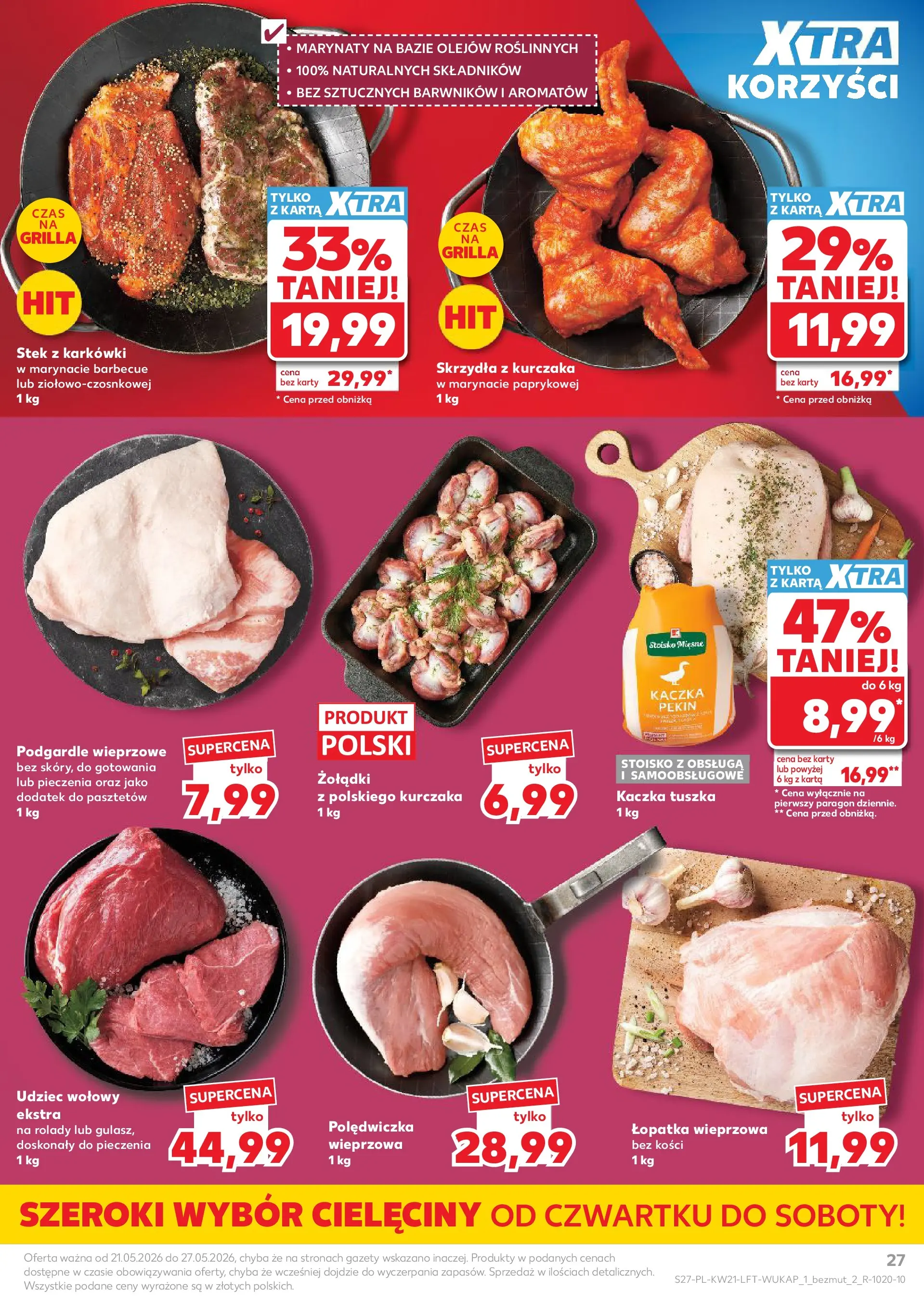 Kaufland - Kaufland Gazetka Tygodnia ważna do 27.05 (20.05.2026) - od jutra | Strona: 27 | Produkty: Karta, Kaczka, Łopatka wieprzowa Kaufland - Kaufland Gazetka Tygodnia ważna do 27.05 od 20.05.2026 - od jutra PDF | Strona: 27 | Produkty: Karta, Kaczka, Łopatka wieprzowa
