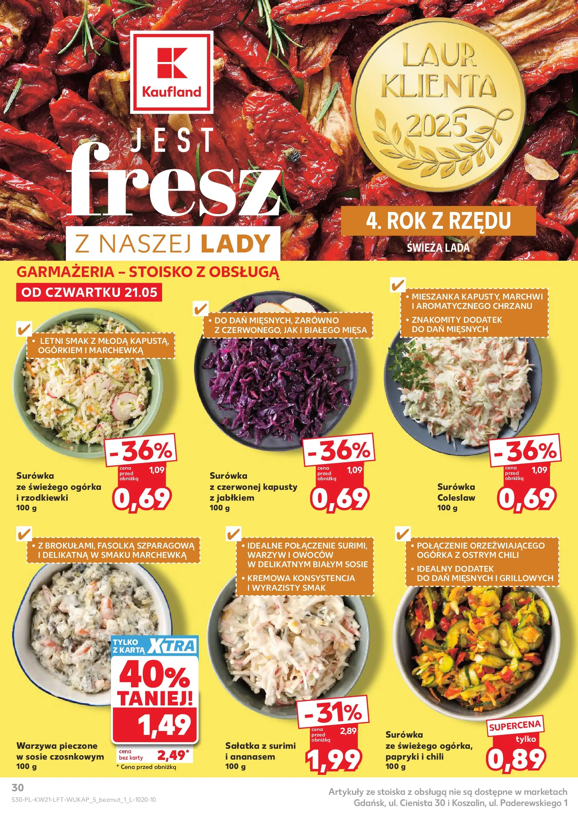 Kaufland - Kaufland Gazetka Tygodnia ważna do 27.05 (20.05.2026) - od jutra | Strona: 30 | Produkty: Chili, Kapusta, Karta, Sałatka Kaufland - Kaufland Gazetka Tygodnia ważna do 27.05 od 20.05.2026 - od jutra PDF | Strona: 30 | Produkty: Chili, Kapusta, Karta, Sałatka