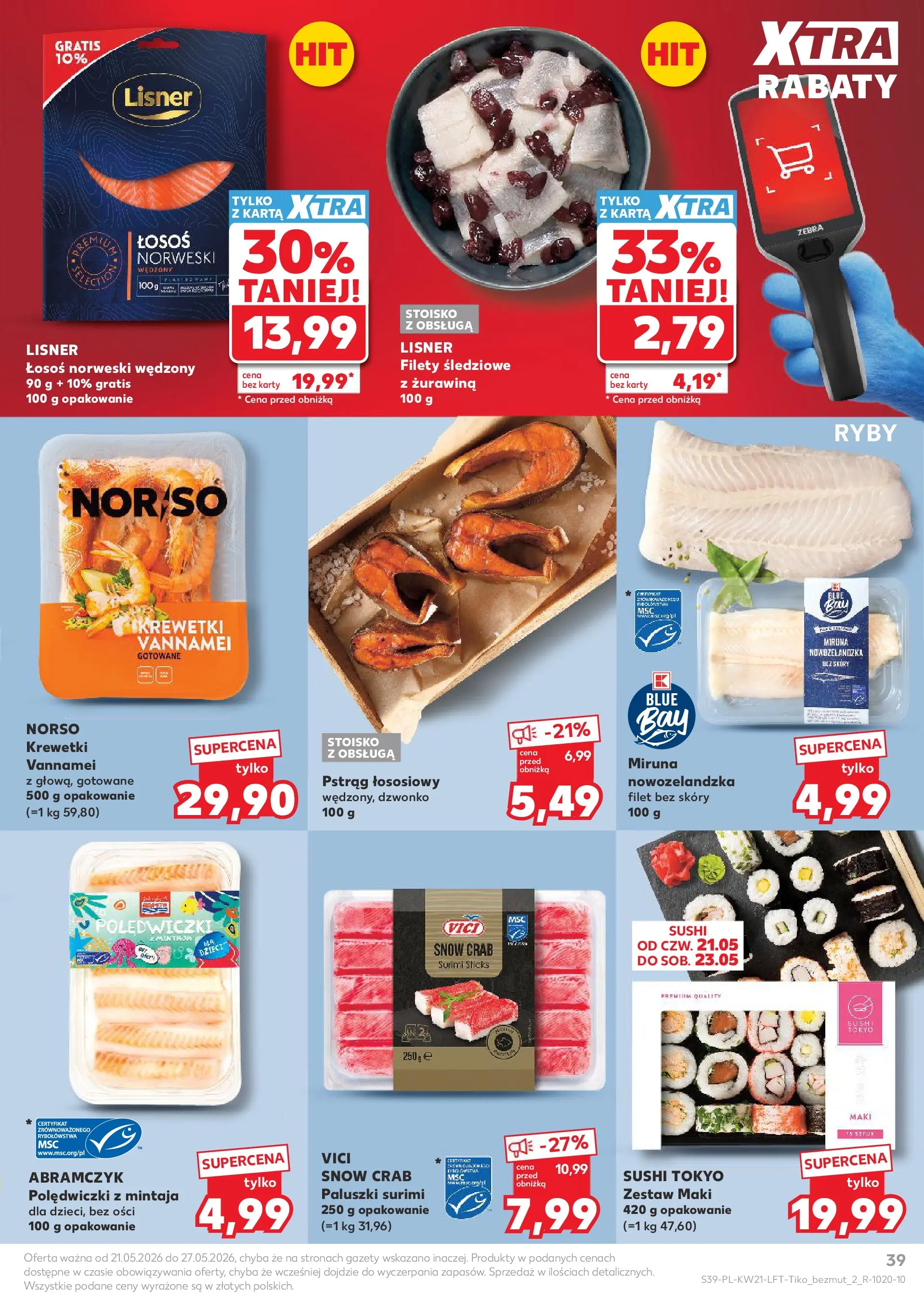 Kaufland - Kaufland Gazetka Tygodnia ważna do 27.05 (20.05.2026) - od jutra | Strona: 39 | Produkty: Karta, Łosoś norweski, Żurawina, Ryby Kaufland - Kaufland Gazetka Tygodnia ważna do 27.05 od 20.05.2026 - od jutra PDF | Strona: 39 | Produkty: Karta, Łosoś norweski, Żurawina, Ryby