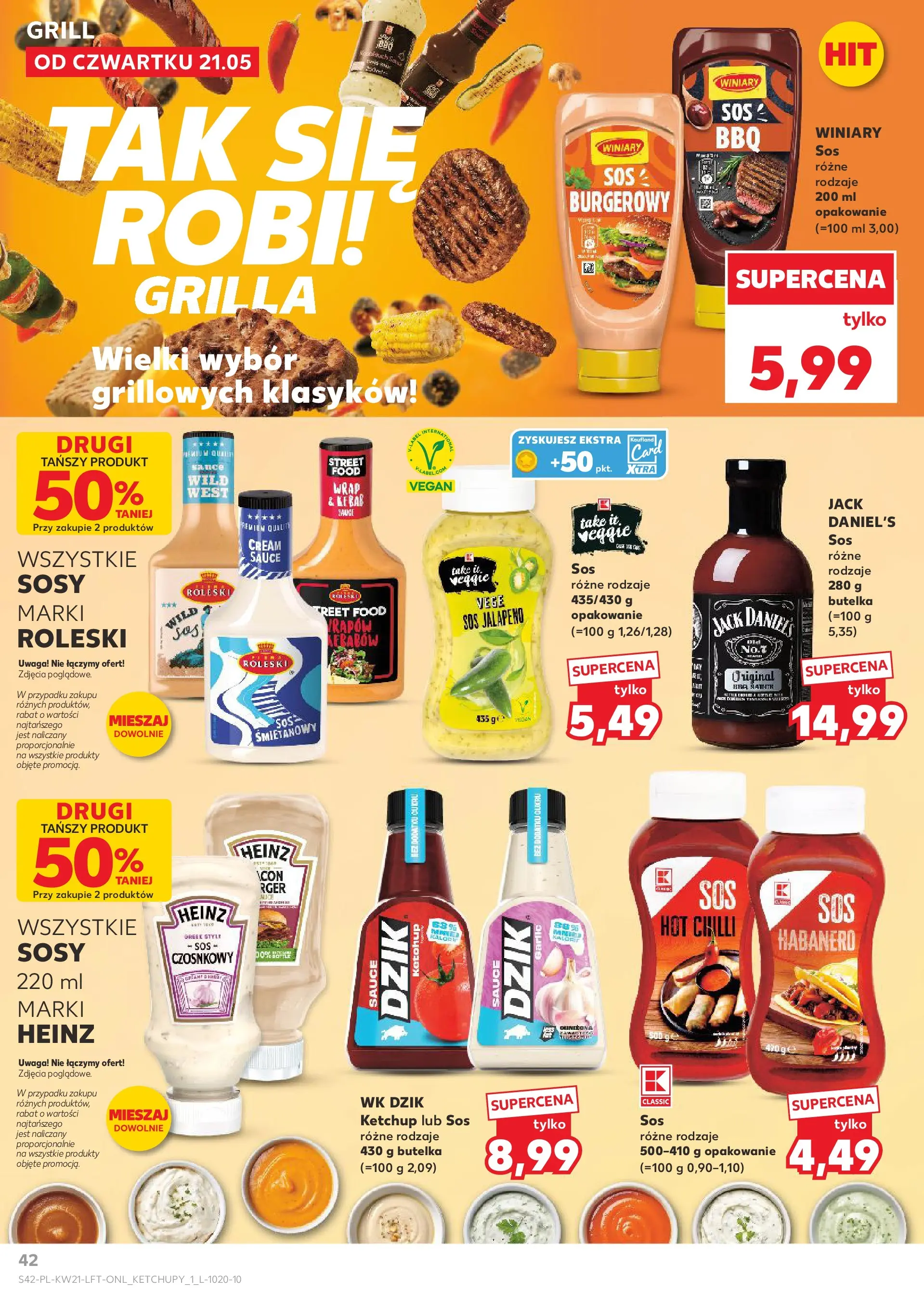 Kaufland - Kaufland Gazetka Tygodnia ważna do 27.05 (20.05.2026) - od jutra | Strona: 42 | Produkty: Ketchup, Grill, Sos jalapeno, Sos Kaufland - Kaufland Gazetka Tygodnia ważna do 27.05 od 20.05.2026 - od jutra PDF | Strona: 42 | Produkty: Ketchup, Grill, Sos jalapeno, Sos