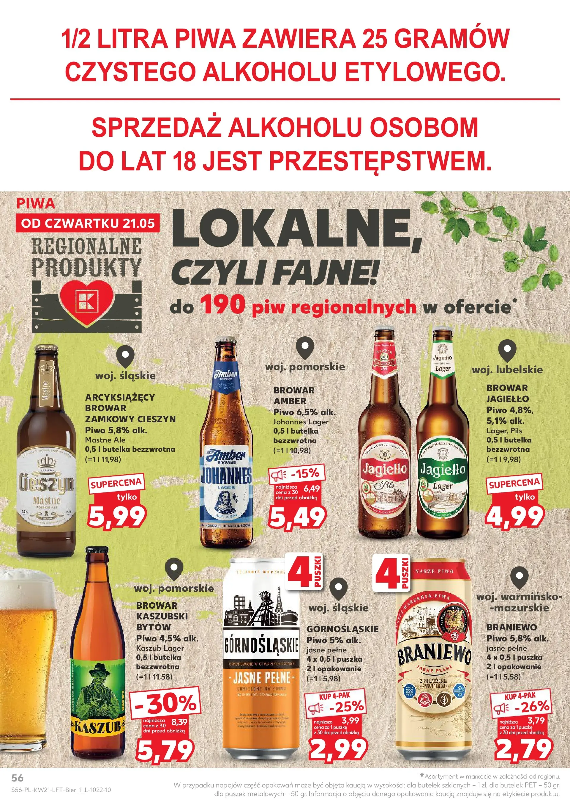 Kaufland - Kaufland Gazetka Tygodnia ważna do 27.05 (20.05.2026) - od jutra | Strona: 56 | Produkty: Piwo Kaufland - Kaufland Gazetka Tygodnia ważna do 27.05 od 20.05.2026 - od jutra PDF | Strona: 56 | Produkty: Piwo