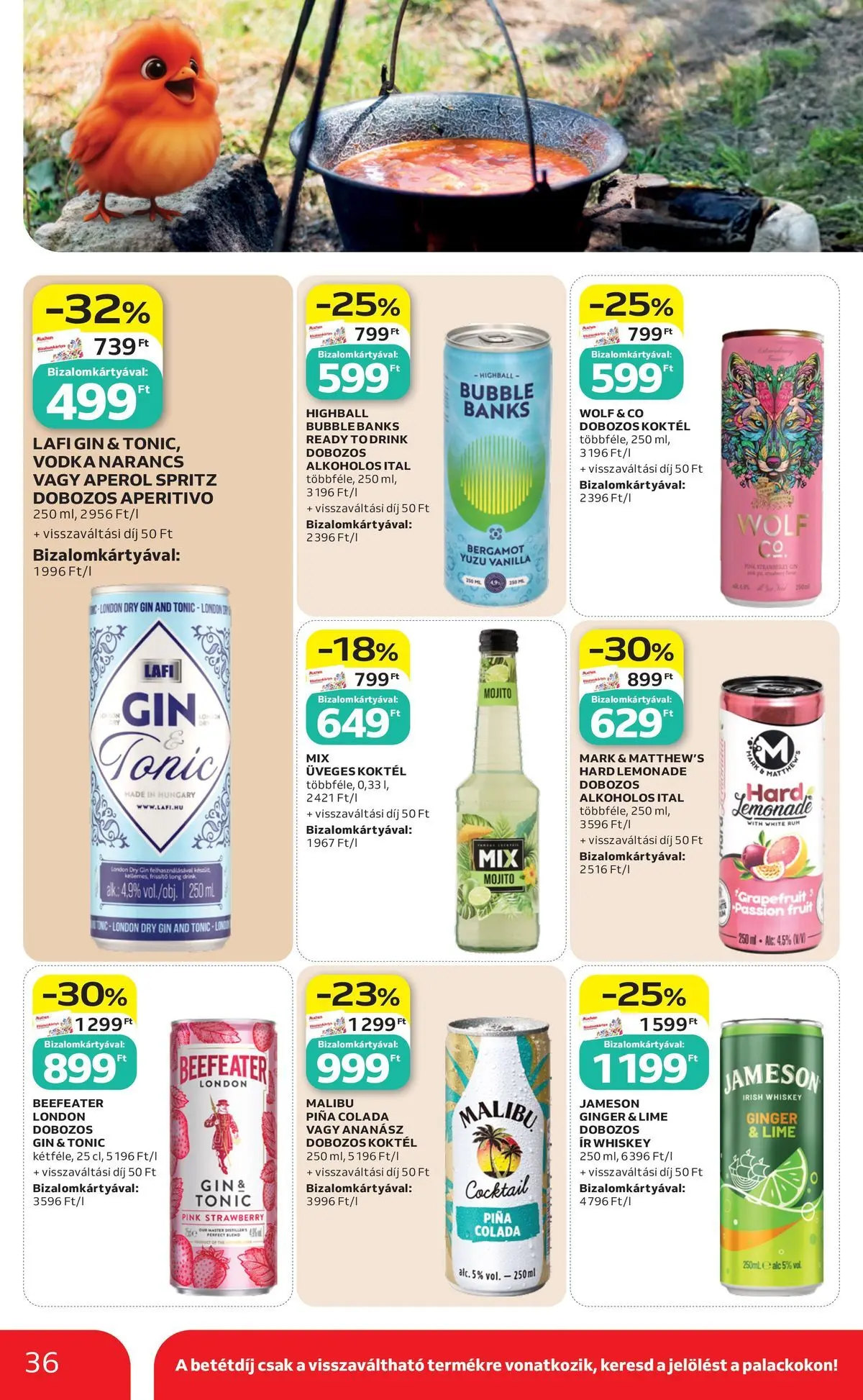 Auchan akciós újság Budapest - 2026.05.21. -tól/töl > akció, lapozható szórólap 🛍️ | Oldal: 36 | Termékek: Tonic, Irish whiskey, Gin, Grapefruit