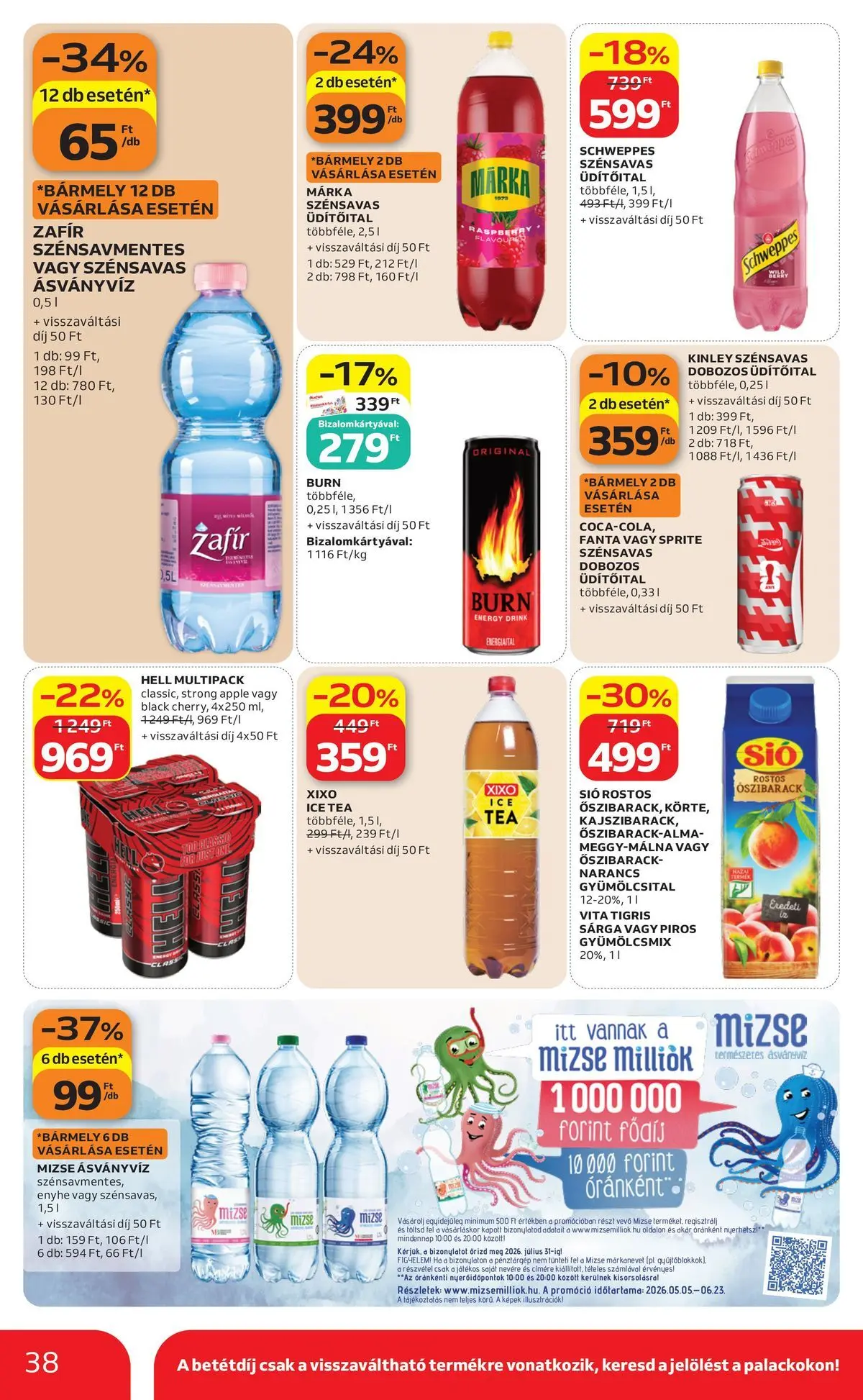 Auchan akciós újság Budapest - 2026.05.21. -tól/töl > akció, lapozható szórólap 🛍️ | Oldal: 38 | Termékek: Gyümölcsital, Fanta, Ásványvíz, Tea