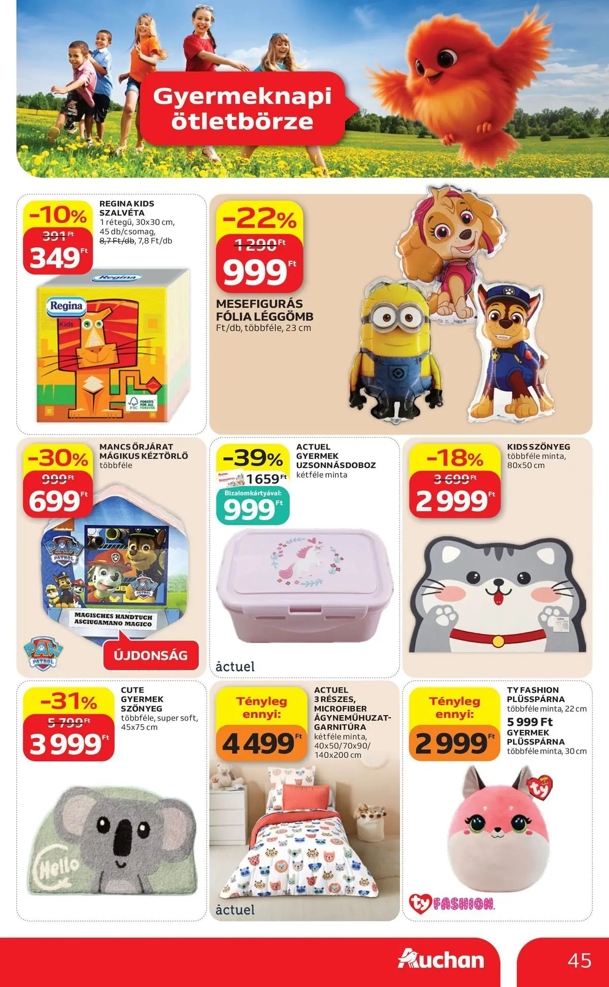 Auchan akciós újság Budapest - 2026.05.21. -tól/töl > akció, lapozható szórólap 🛍️ | Oldal: 45 | Termékek: Szőnyeg, Ágyneműhuzat