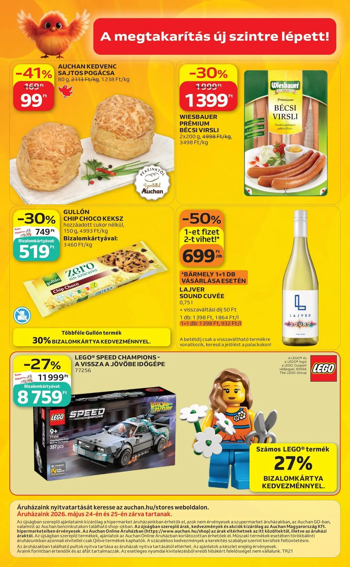 Auchan akciós újság Budapest - 2026.05.21. -tól/töl > akció, lapozható szórólap 🛍️ | Oldal: 52 | Termékek: Virsli, Pogácsa, Keksz, Cukor