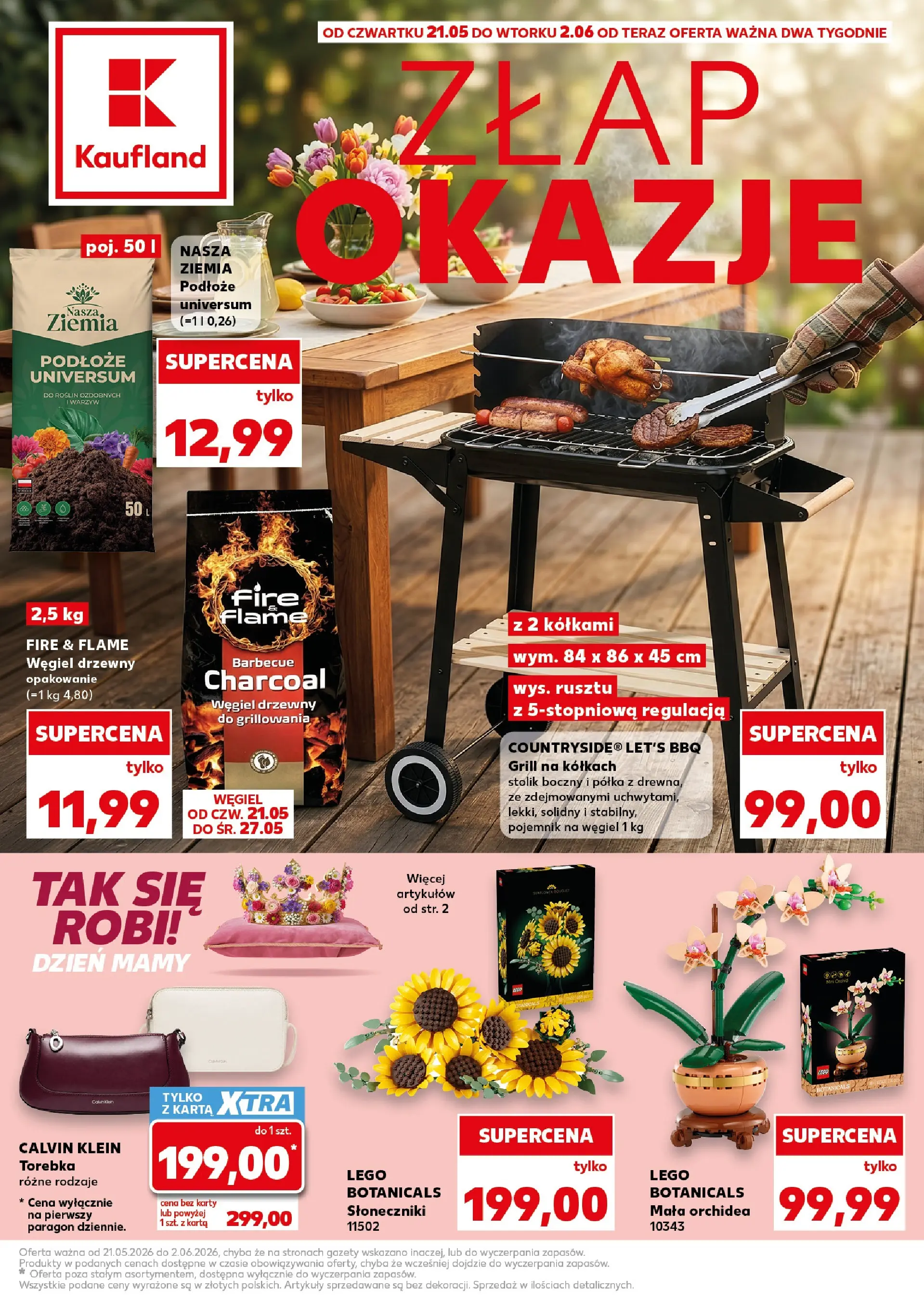 Kaufland gazetka - Złap Okazje od 21.05.2026 - od jutra PDF | Strona: 1 | Produkty: Torebka, Grill, Ziemia, Lego