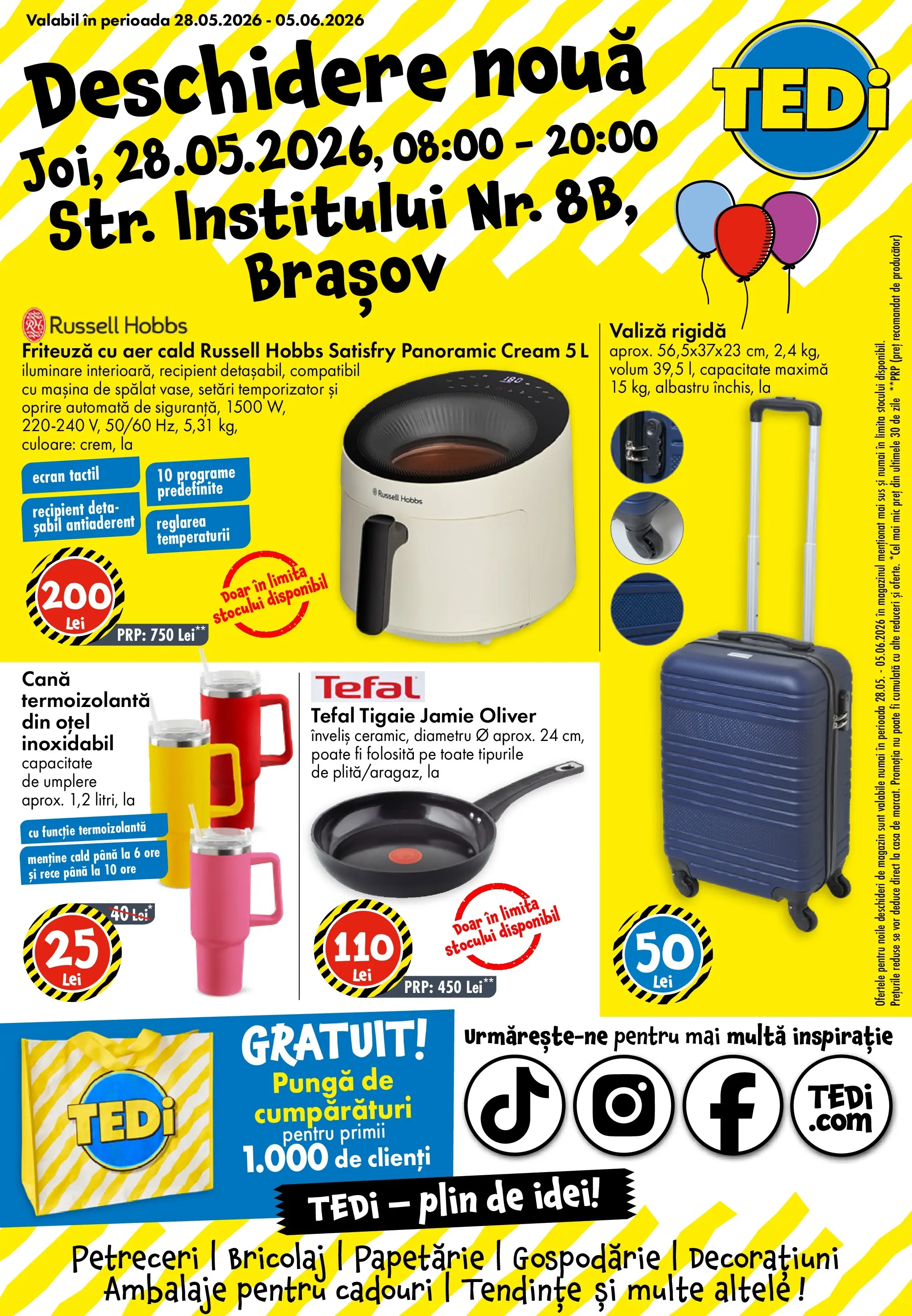 TEDi Catalog Brasov - Oferta 28.05.2026 - 05.06.2026 | Pagină: 1 | Produse: Valiză, Ginseng, Mașină De Spălat, Friteuză