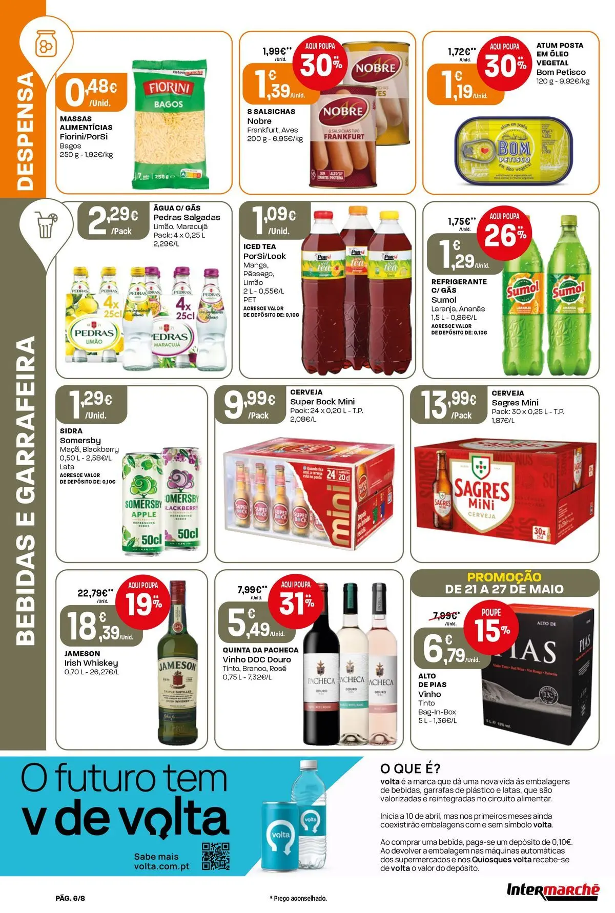 Intermarché - Intermarché » de 21/05/2026 - 27/05/2026 | Página: 6 | Produtos: Refrigerante, Super bock, Vinho, Somersby
