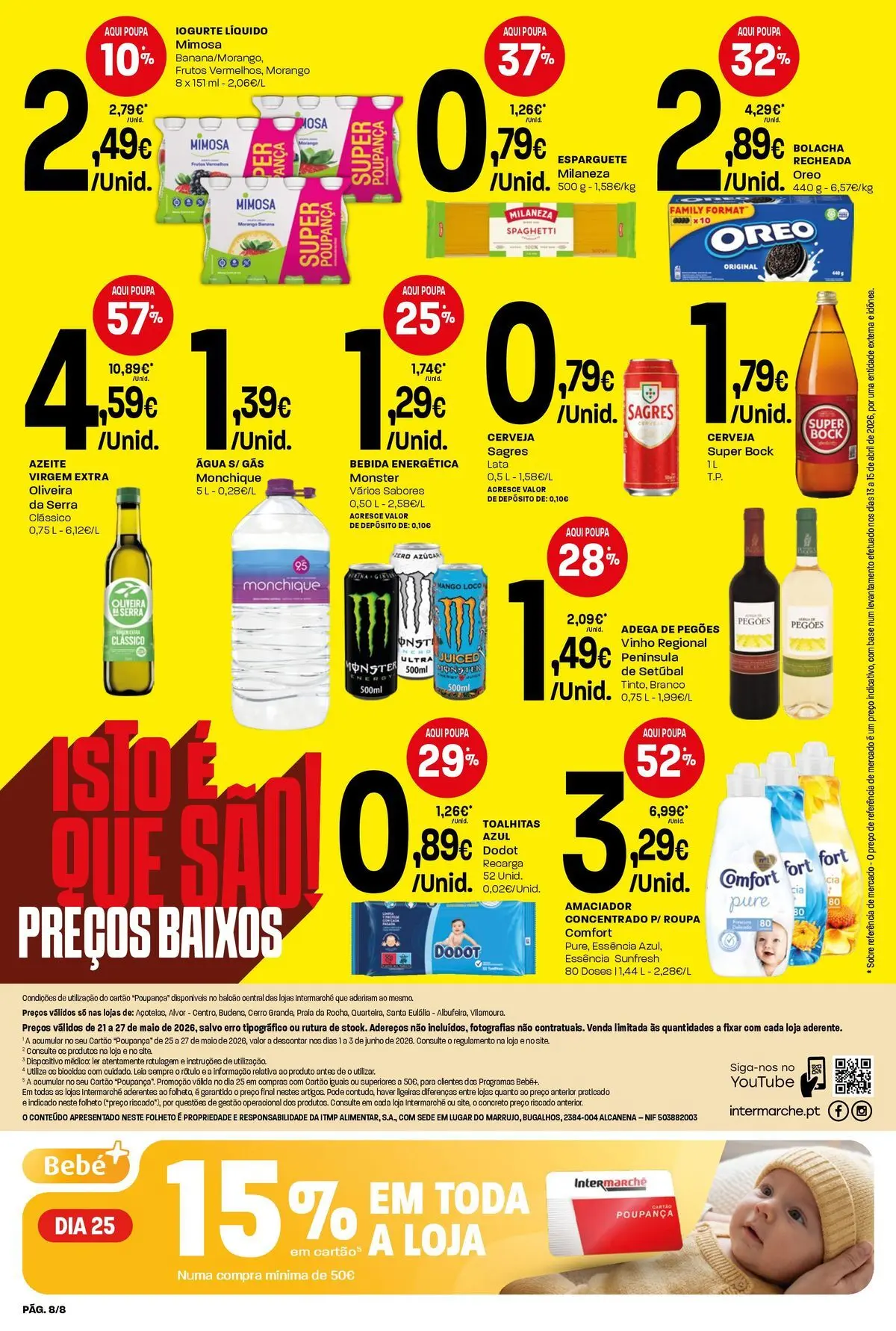 Intermarché - Intermarché » de 21/05/2026 - 27/05/2026 | Página: 8 | Produtos: Agua, Azeite, Iogurte, Iogurte liquido