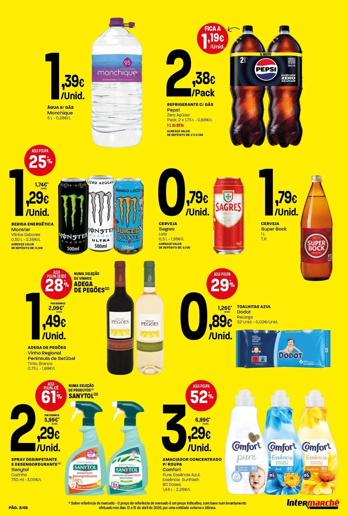 Intermarché - Isto é que são preços BAIXOS! » de 21/05/2026 - 27/05/2026 | Página: 3 | Produtos: Super bock, Cerveja, Açúcar, Bebida