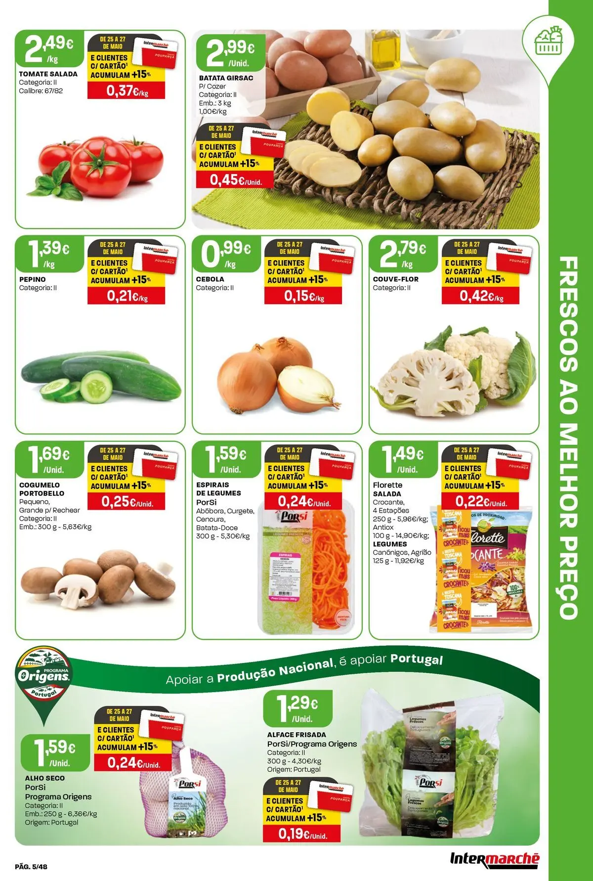 Intermarché - Isto é que são preços BAIXOS! » de 21/05/2026 - 27/05/2026 | Página: 5 | Produtos: Batata, Cebola, Tomate, Alface
