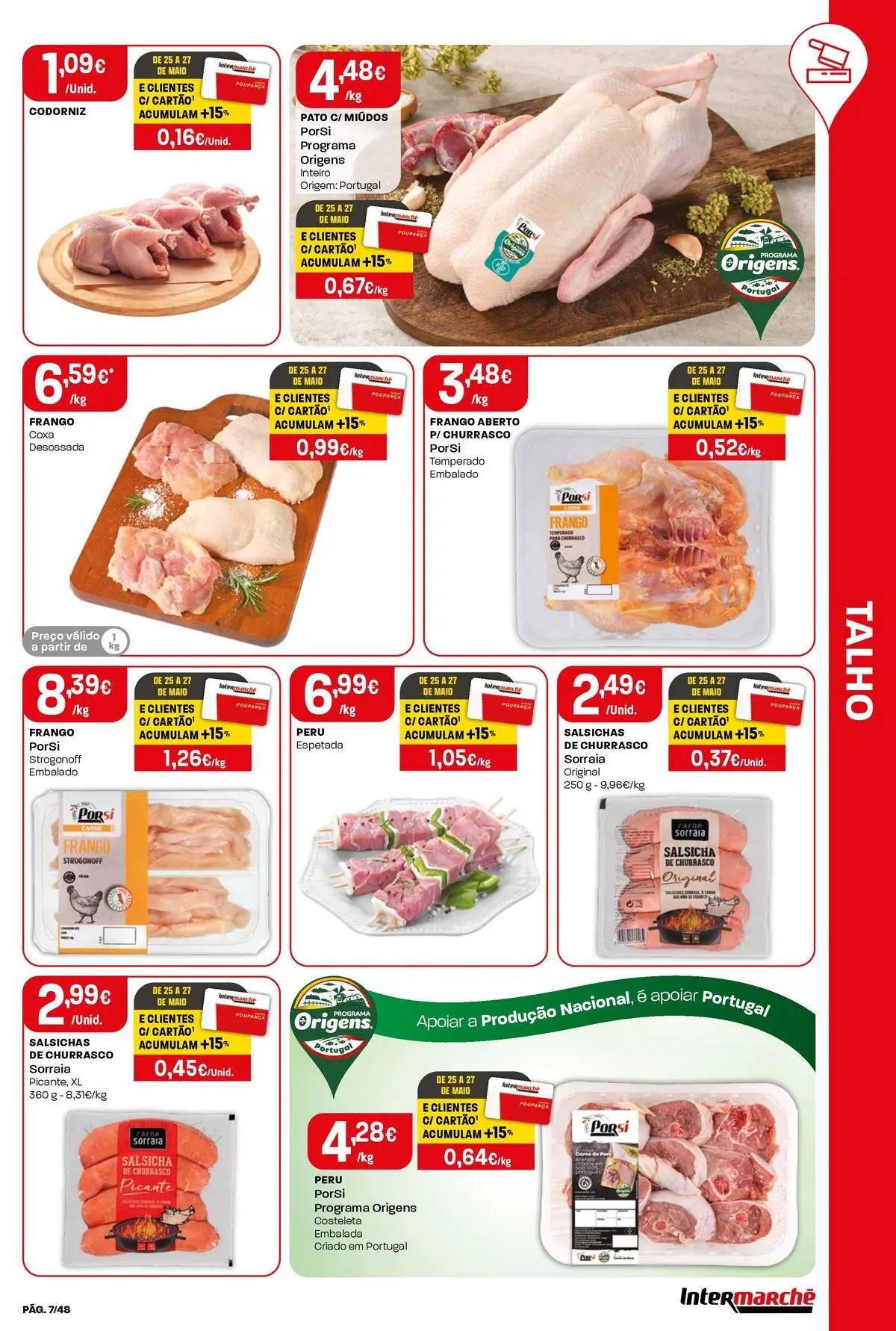Intermarché - Isto é que são preços BAIXOS! » de 21/05/2026 - 27/05/2026 | Página: 7 | Produtos: Frango, Peru, Salsicha, Carne