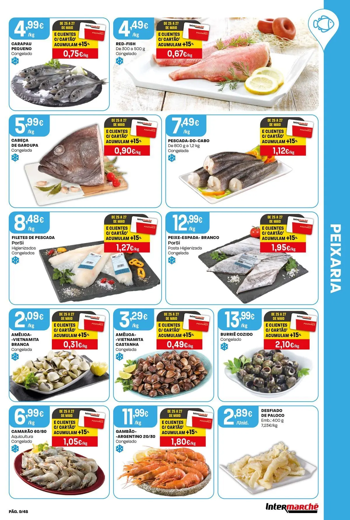 Intermarché - Isto é que são preços BAIXOS! » de 21/05/2026 - 27/05/2026 | Página: 9 | Produtos: Pescada, Camarão
