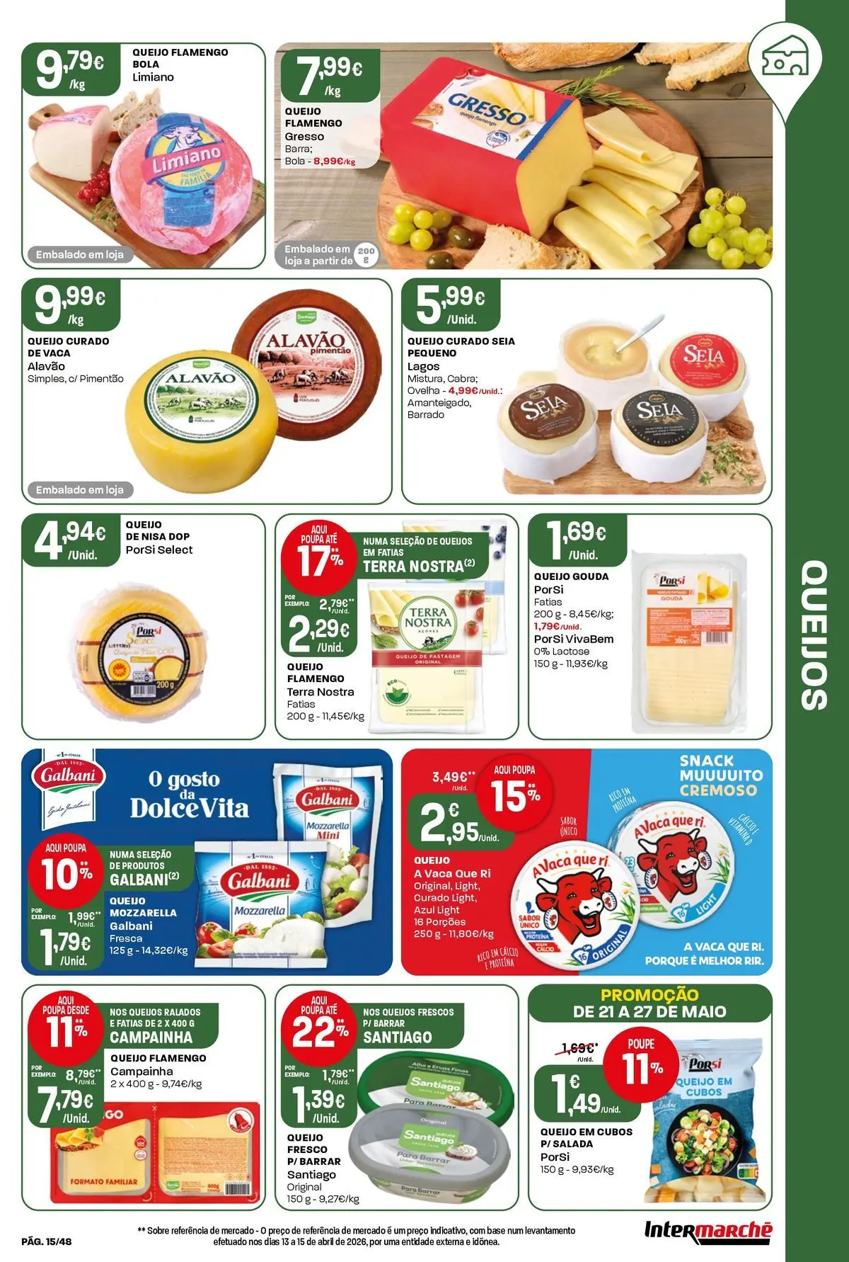 Intermarché - Isto é que são preços BAIXOS! » de 21/05/2026 - 27/05/2026 | Página: 15 | Produtos: Pimentão, Cálcio, Salada, Proteina