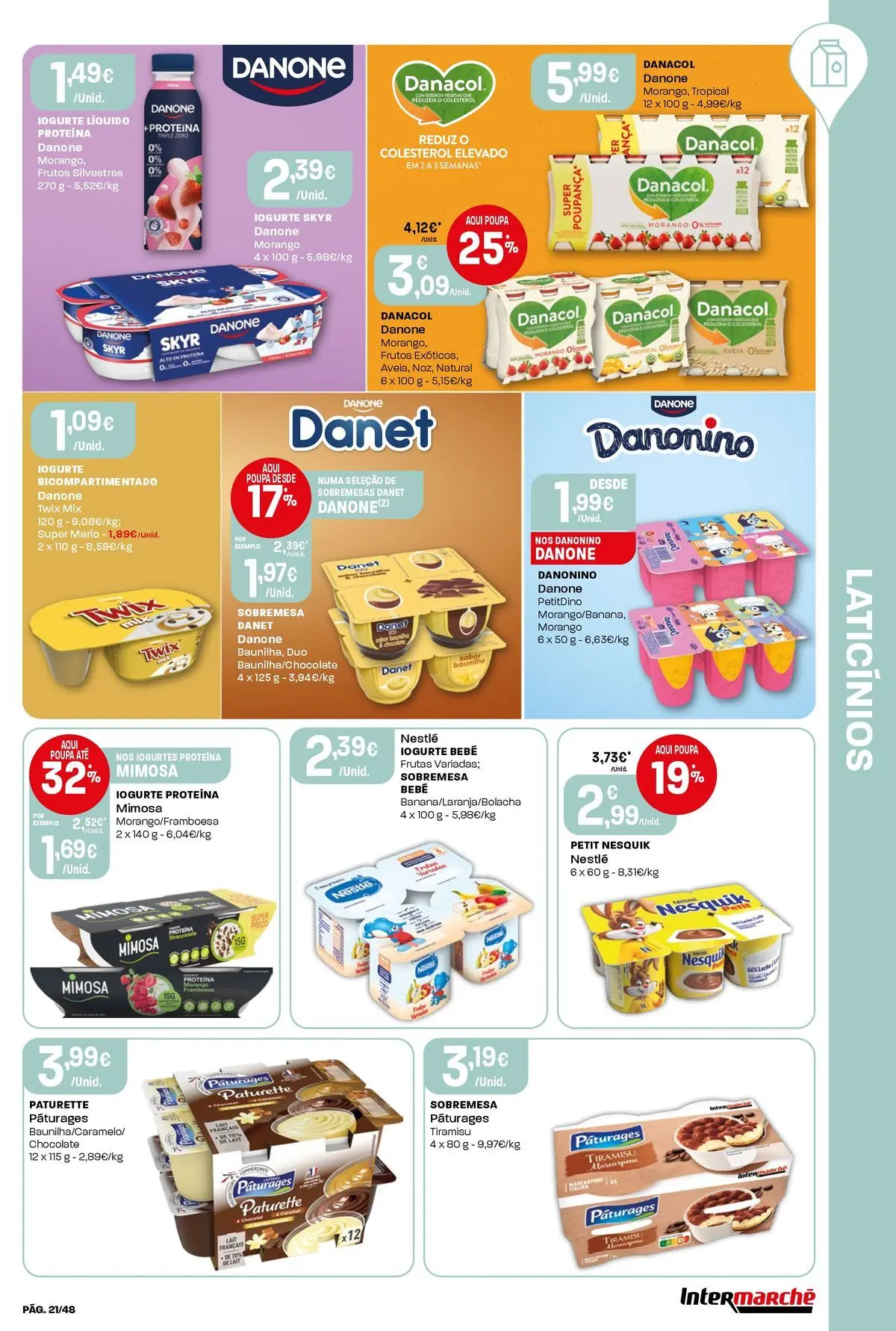 Intermarché - Isto é que são preços BAIXOS! » de 21/05/2026 - 27/05/2026 | Página: 21 | Produtos: Iogurte, Nestlé, Chocolate, Proteina