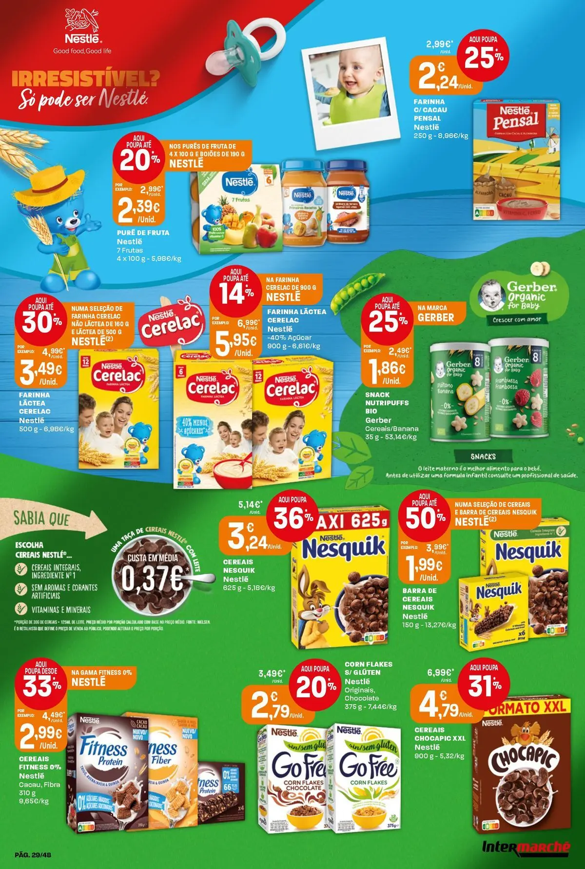 Intermarché - Isto é que são preços BAIXOS! » de 21/05/2026 - 27/05/2026 | Página: 29 | Produtos: Base, Leite, Açúcar, Cereais