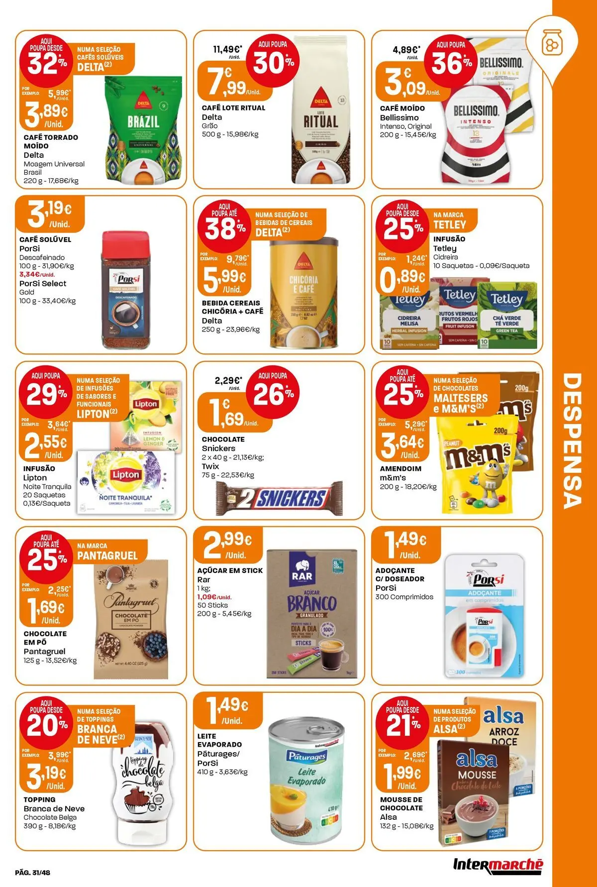 Intermarché - Isto é que são preços BAIXOS! » de 21/05/2026 - 27/05/2026 | Página: 31 | Produtos: Arroz, Adoçante, Cereais, Bebida