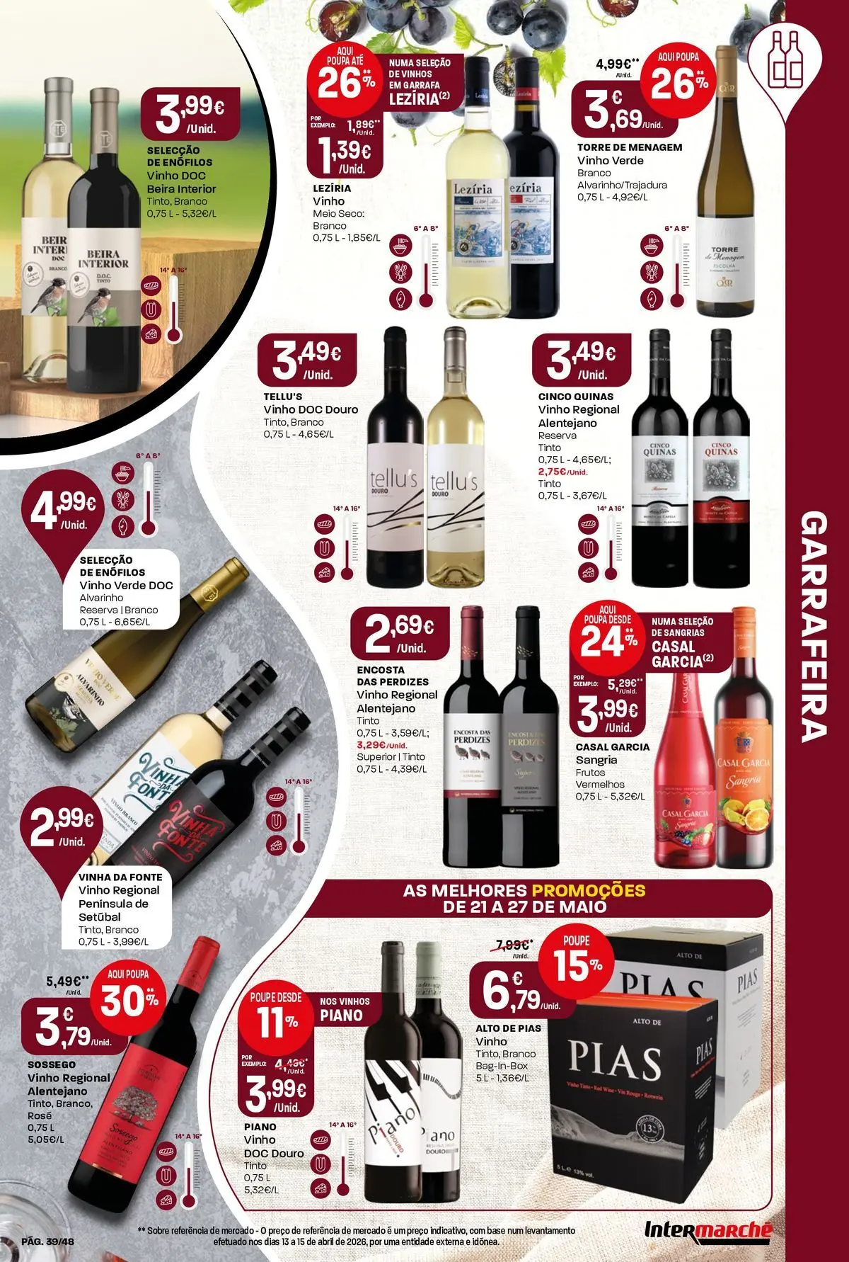 Intermarché - Isto é que são preços BAIXOS! » de 21/05/2026 - 27/05/2026 | Página: 39 | Produtos: Base, Vinho