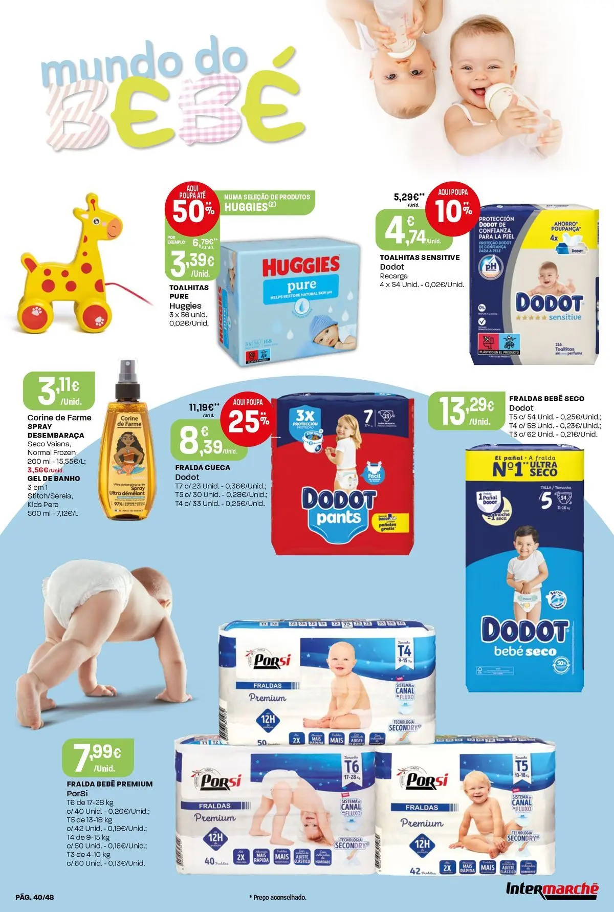 Intermarché - Isto é que são preços BAIXOS! » de 21/05/2026 - 27/05/2026 | Página: 40 | Produtos: Fraldas, Perfume, Gel de banho, Banho
