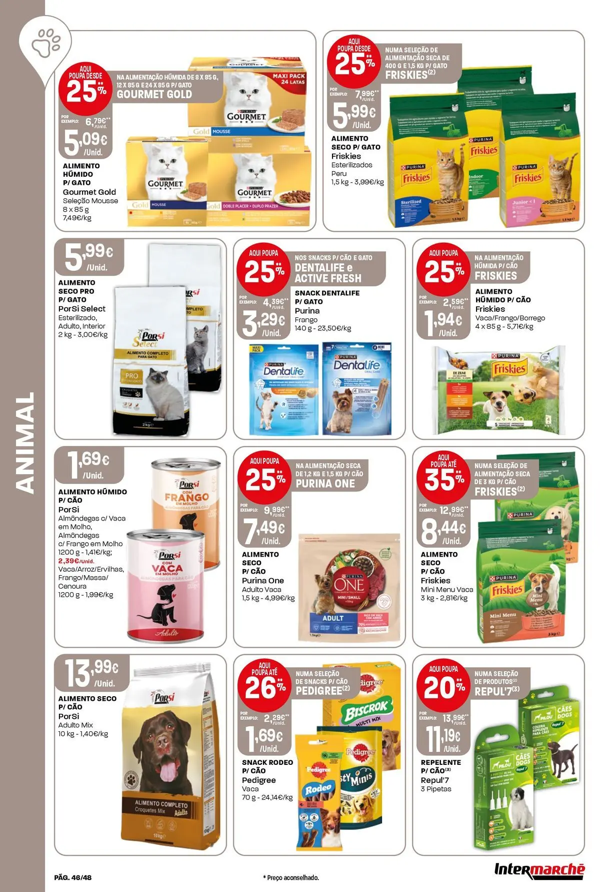 Intermarché - Isto é que são preços BAIXOS! » de 21/05/2026 - 27/05/2026 | Página: 46 | Produtos: Purina one, Frango, Peru, Cenoura