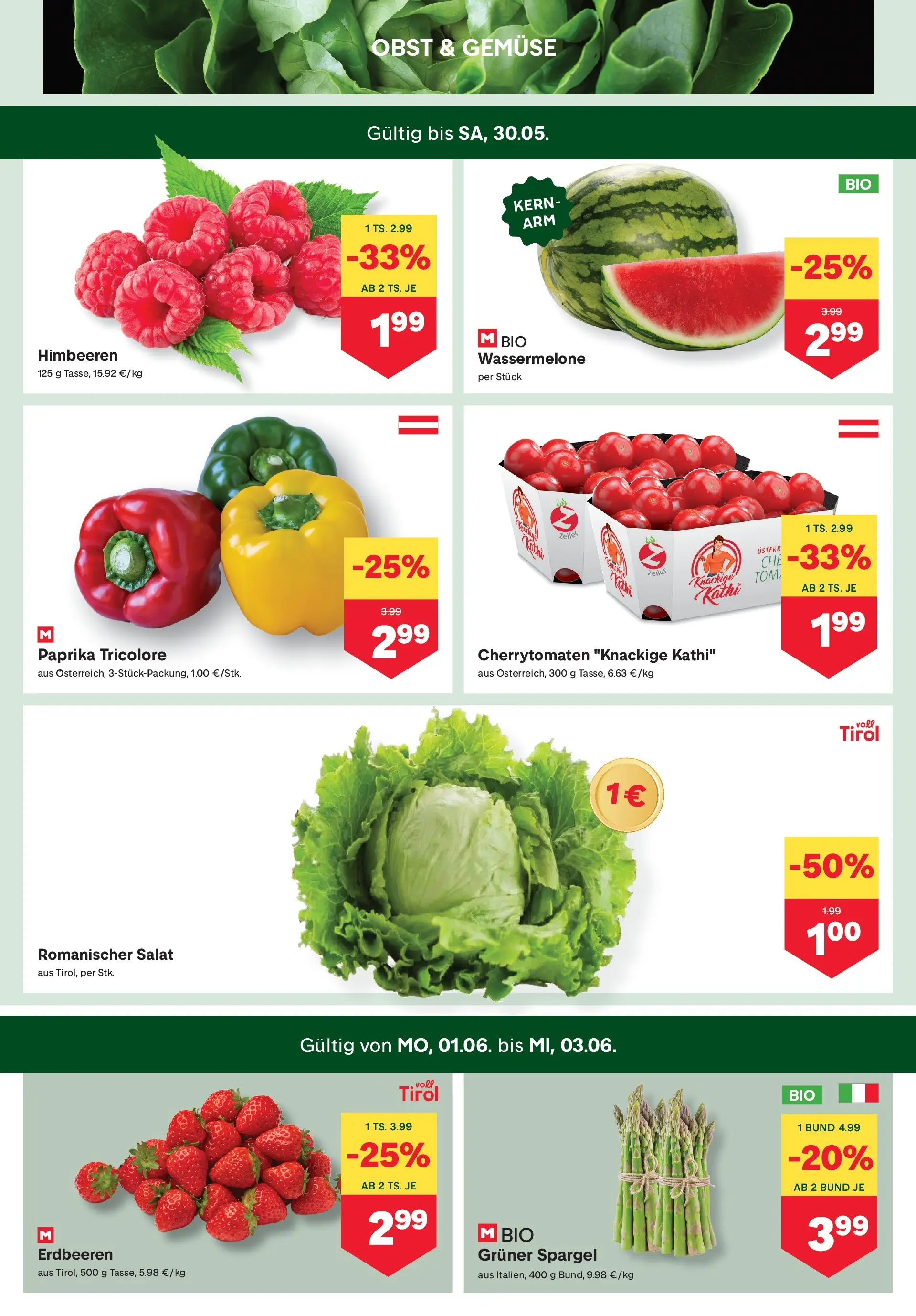 MPREIS St.Gallenkirch von 27.05.2026 - Aktuelle Angebote | Seite: 2 | Produkte: Salat, Gemüse, Obst, Wassermelone