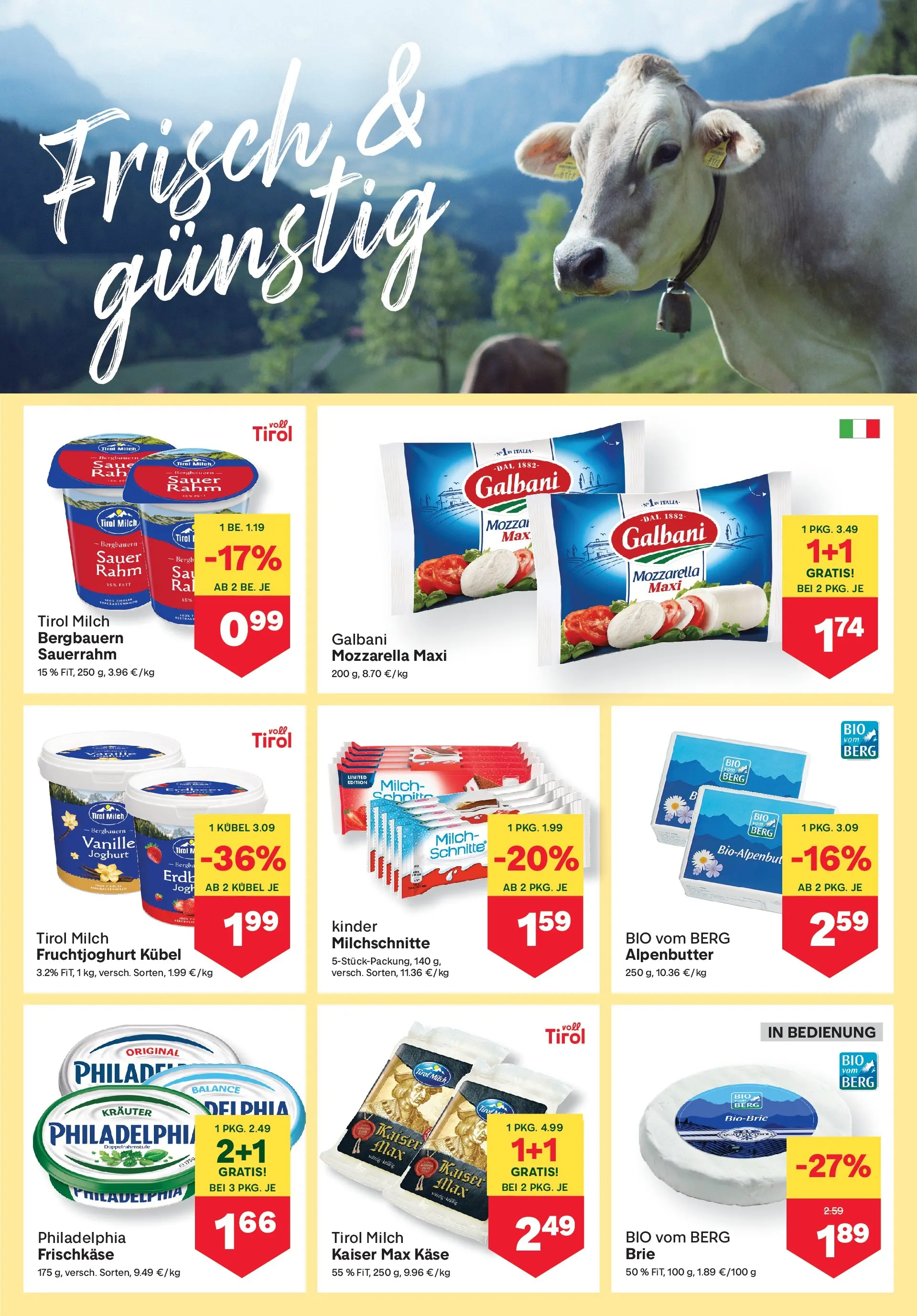 MPREIS St.Gallenkirch von 27.05.2026 - Aktuelle Angebote | Seite: 5 | Produkte: Milch, Käse, Joghurt, Sauerrahm