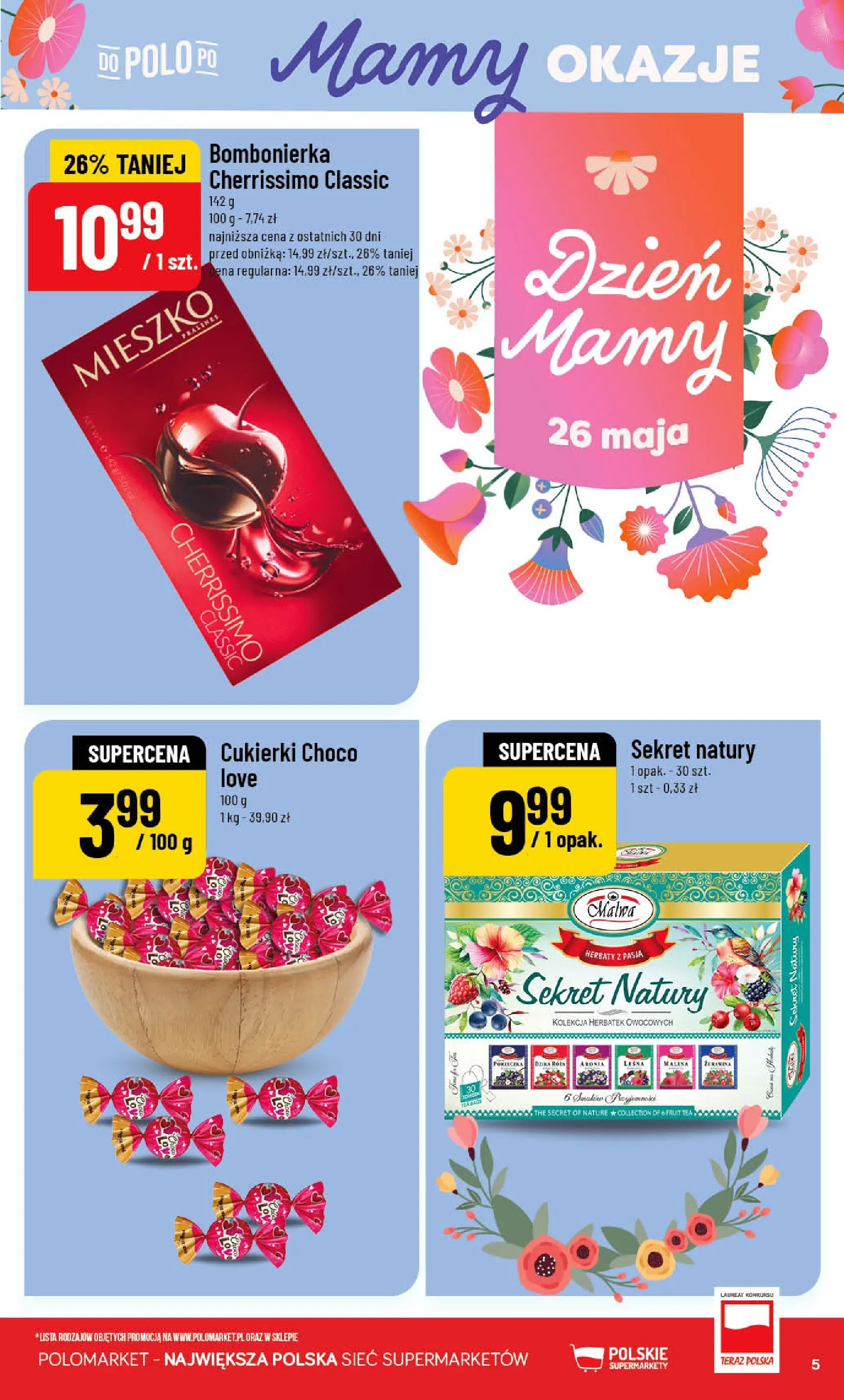 Nowa POLOmarket gazetka od jutra 20.05.2026 | Strona: 5 | Produkty: Bombonierka, Cukierki