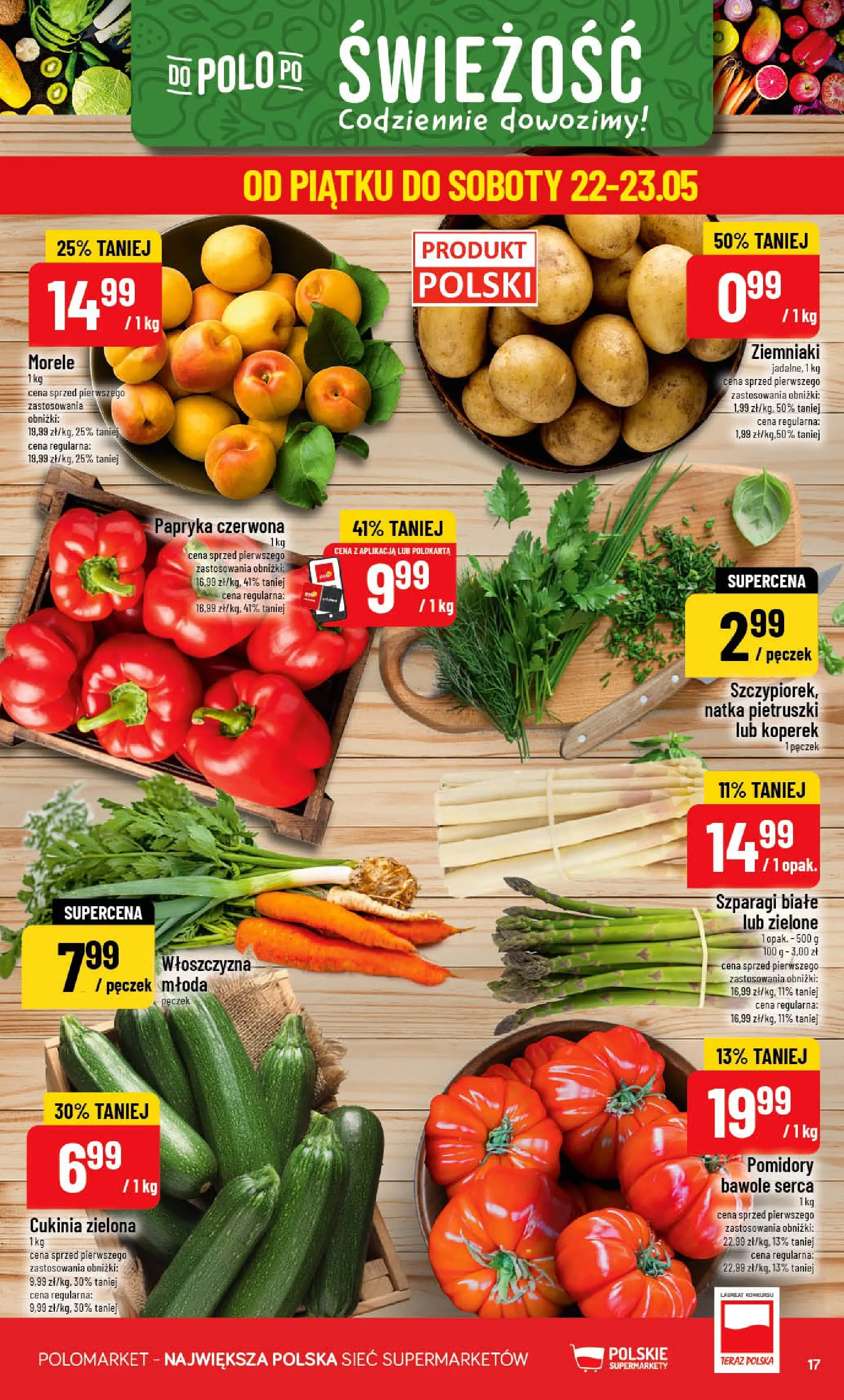 Nowa POLOmarket gazetka od jutra 20.05.2026 | Strona: 17 | Produkty: Koperek, Cukinia, Szparagi, Ziemniaki