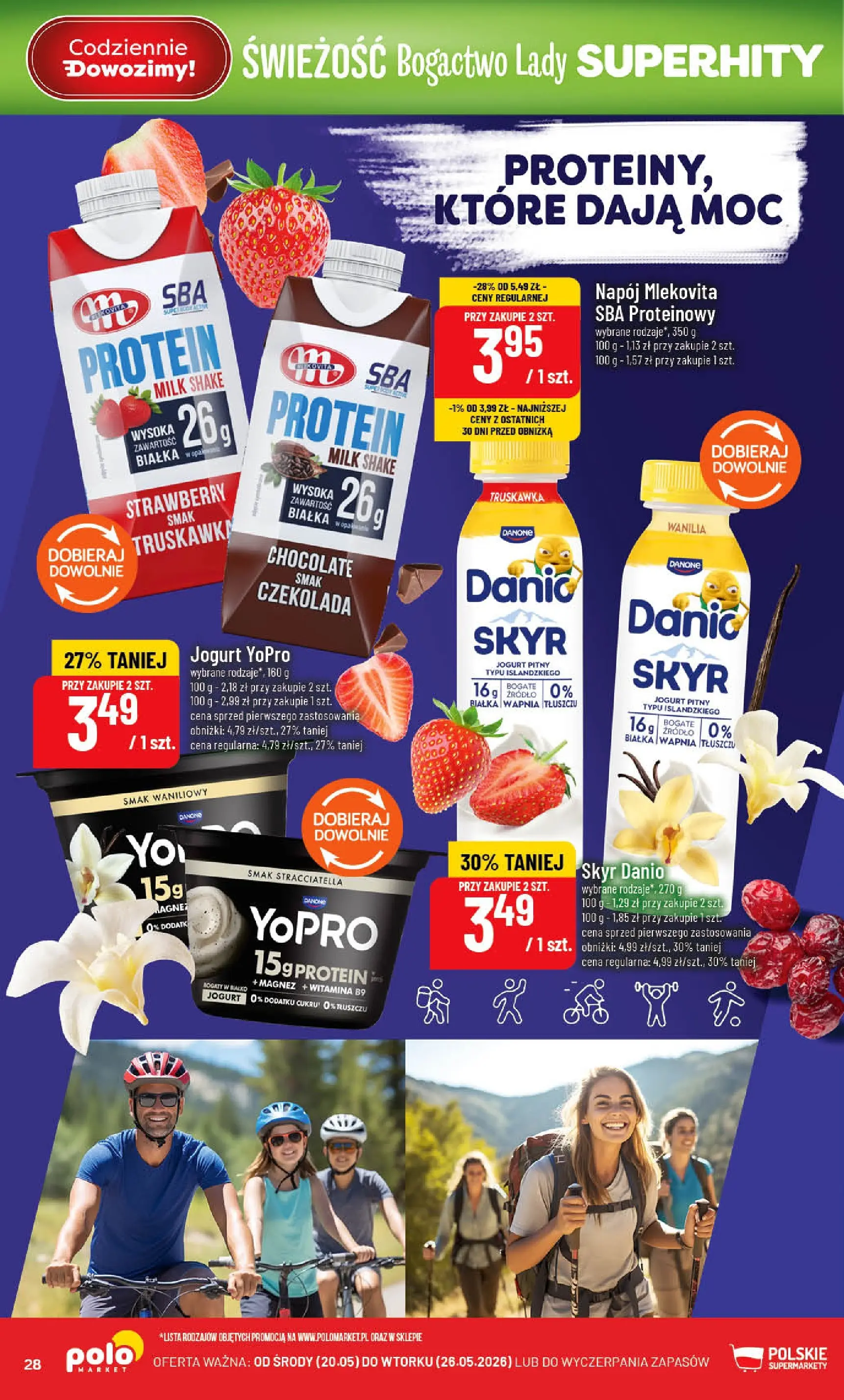 Nowa POLOmarket gazetka od jutra 20.05.2026 | Strona: 28 | Produkty: Jogurt pitny, Jogurt, Czekolada, Skyr