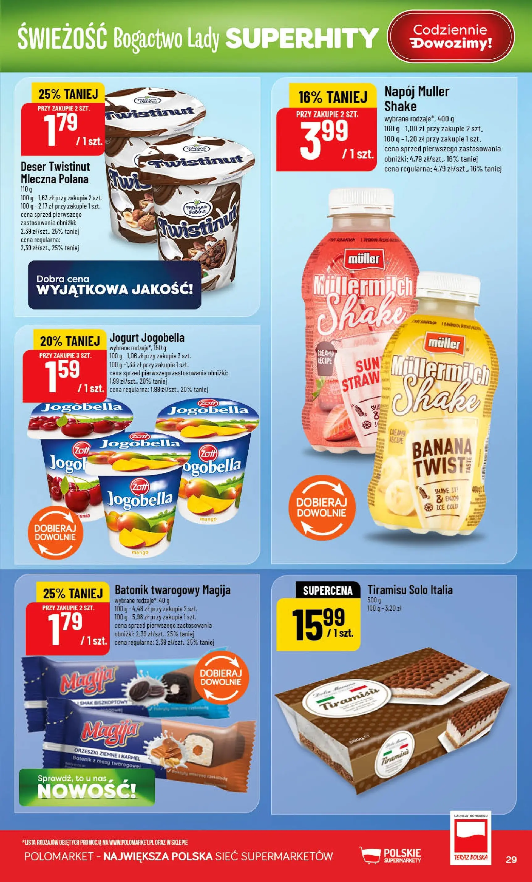 Nowa POLOmarket gazetka od jutra 20.05.2026 | Strona: 29 | Produkty: Mango, Tiramisu, Orzeszki ziemne, Jogurt