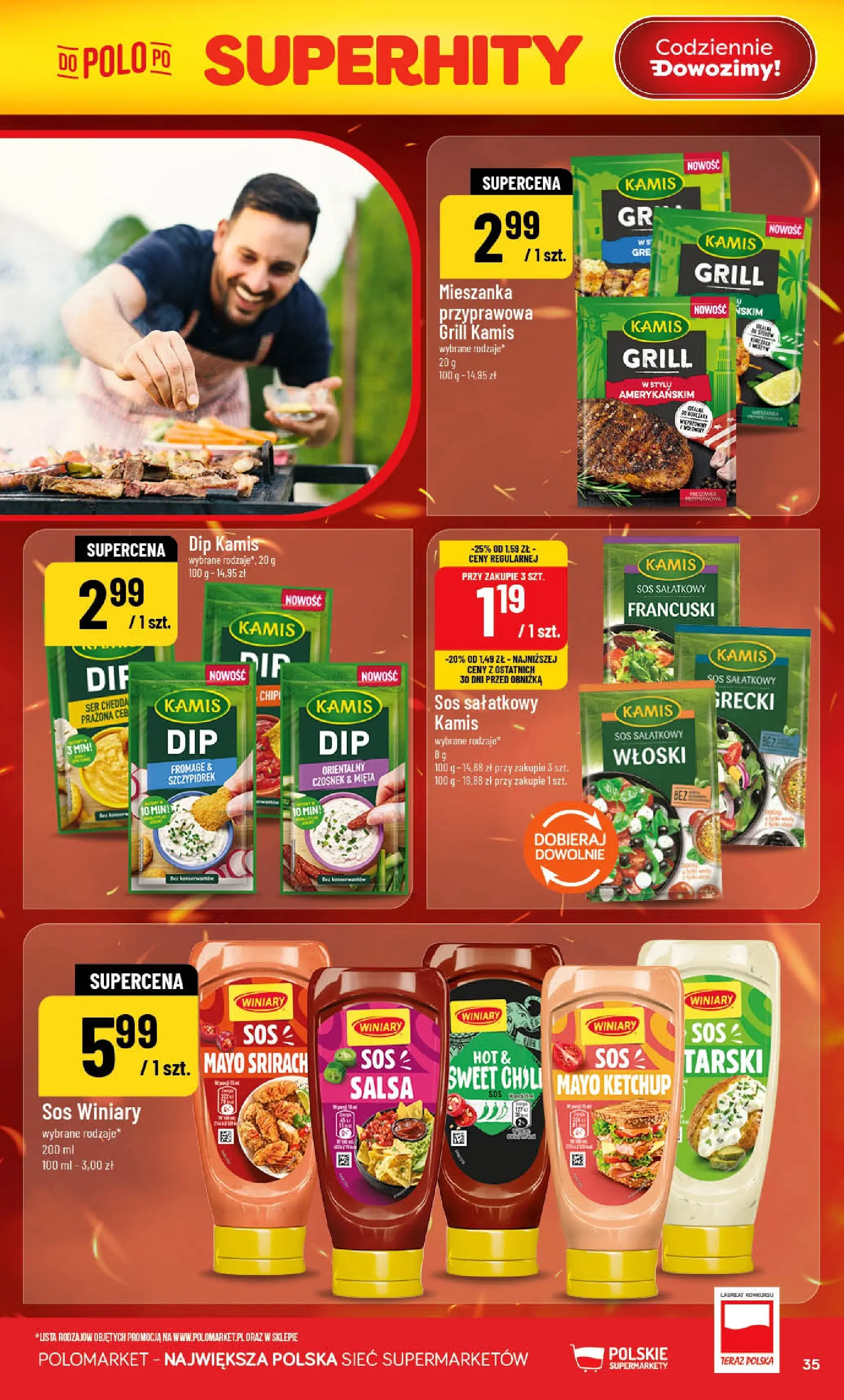Nowa POLOmarket gazetka od jutra 20.05.2026 | Strona: 35 | Produkty: Czosnek, Ketchup, Grill, Sos