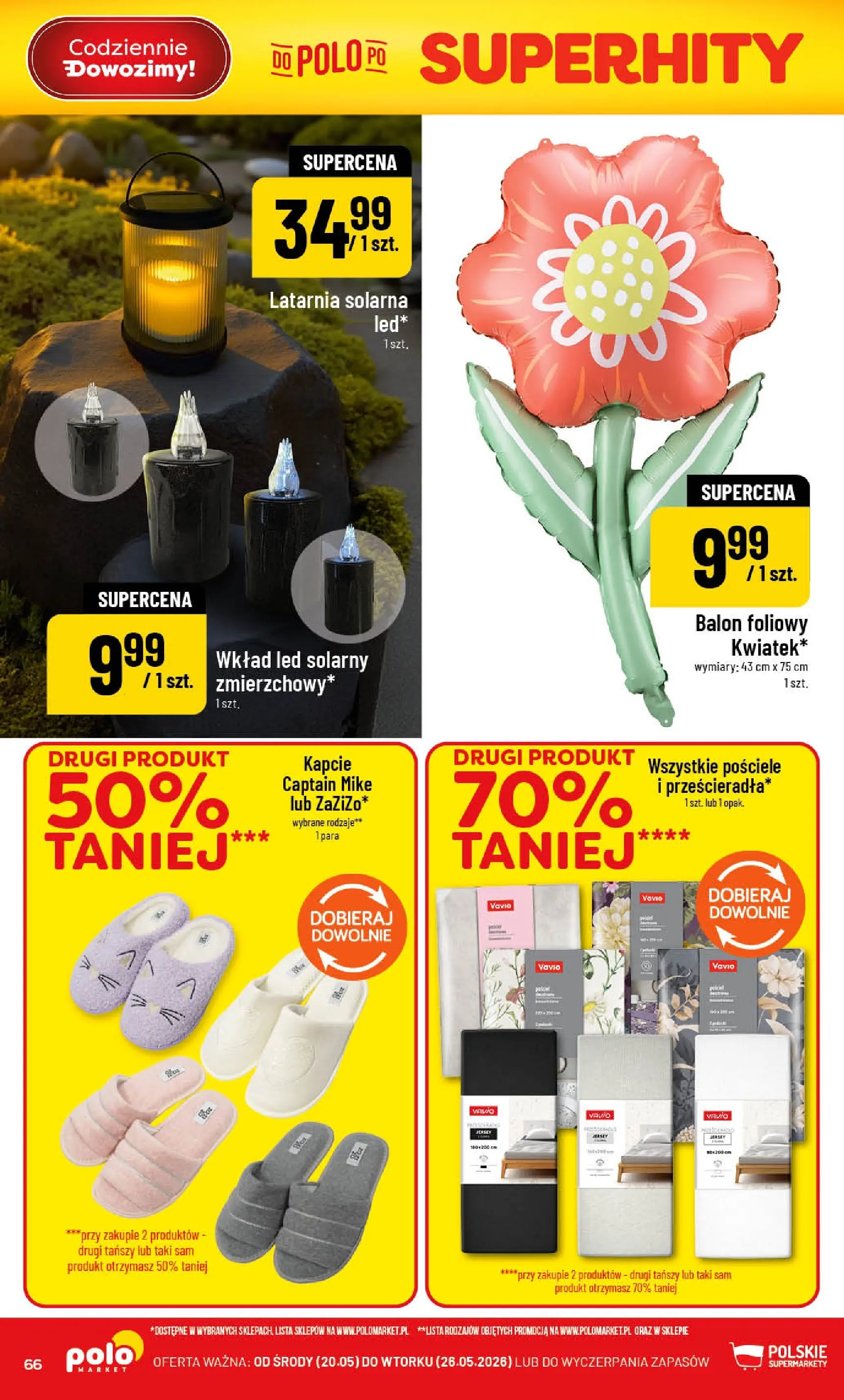Nowa POLOmarket gazetka od jutra 20.05.2026 | Strona: 66 | Produkty: Kapcie
