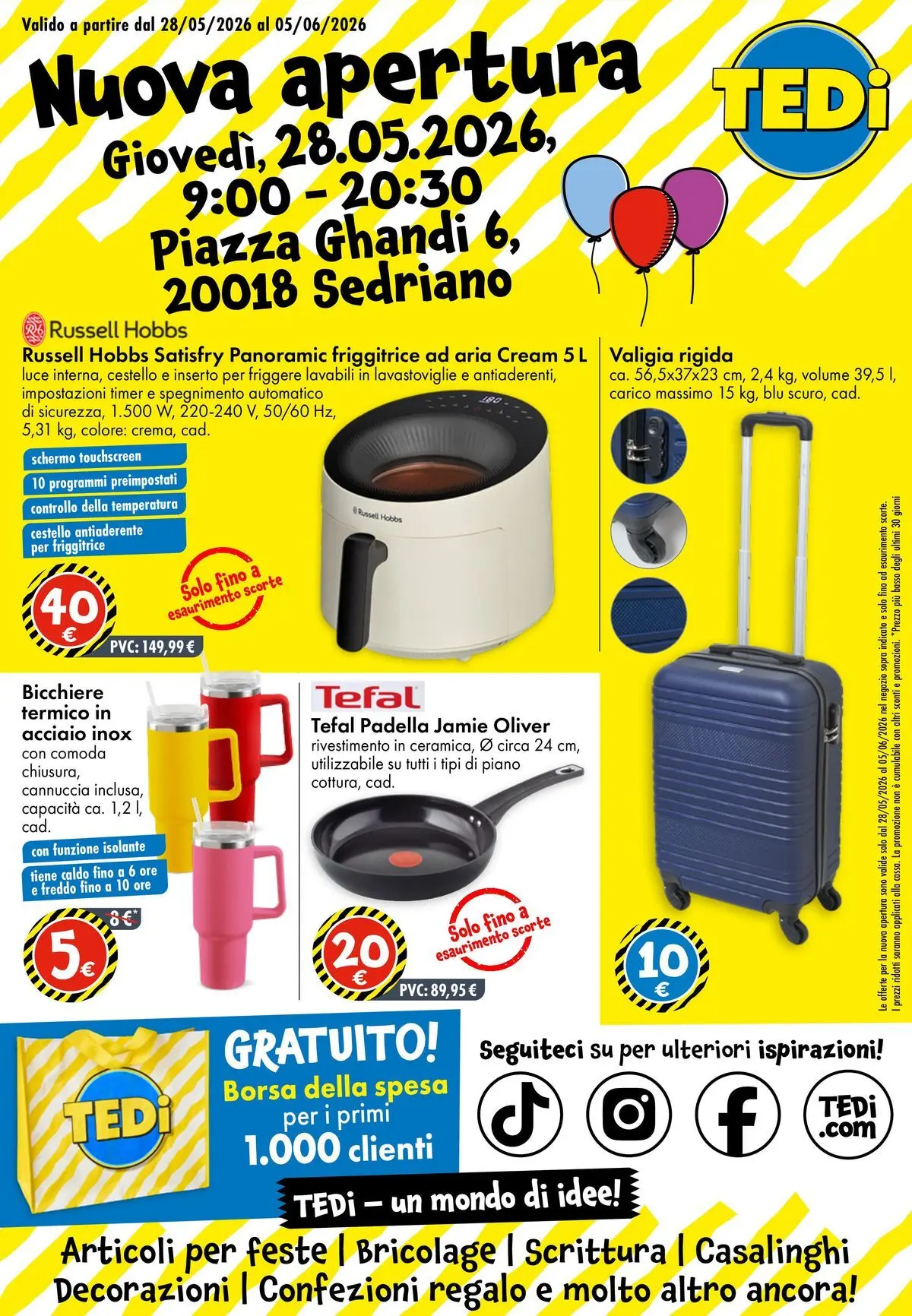 Nuovo TEDi - TEDi volantino fino al 30.05.2026 dal 23/05/2026 > offerte anteprima 🛍️ | Pagina: 1 | Prodotti: Friggitrice ad aria, Lavastoviglie, Borsa, Friggitrice